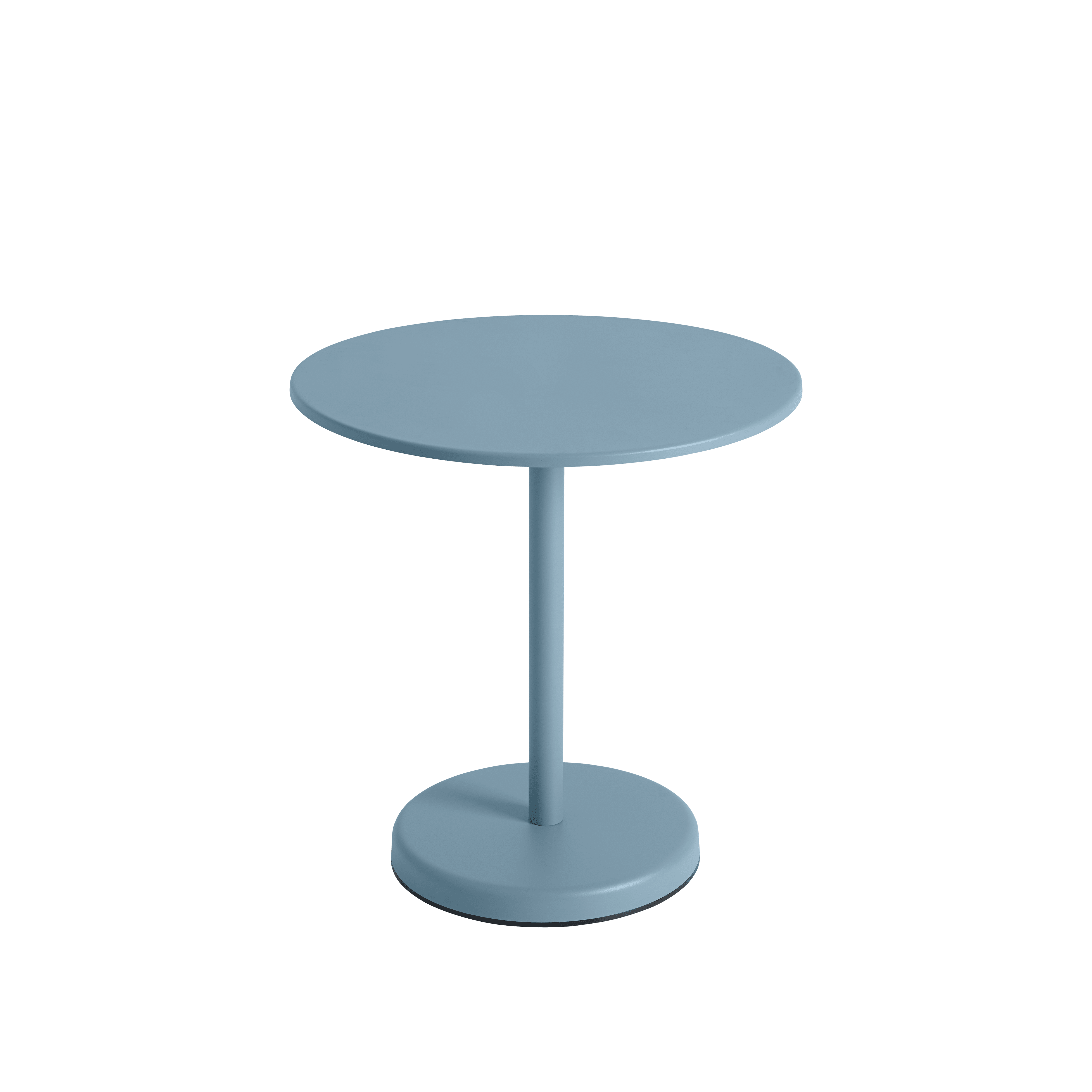 Round outdoor bar table LINEAR blue steel
