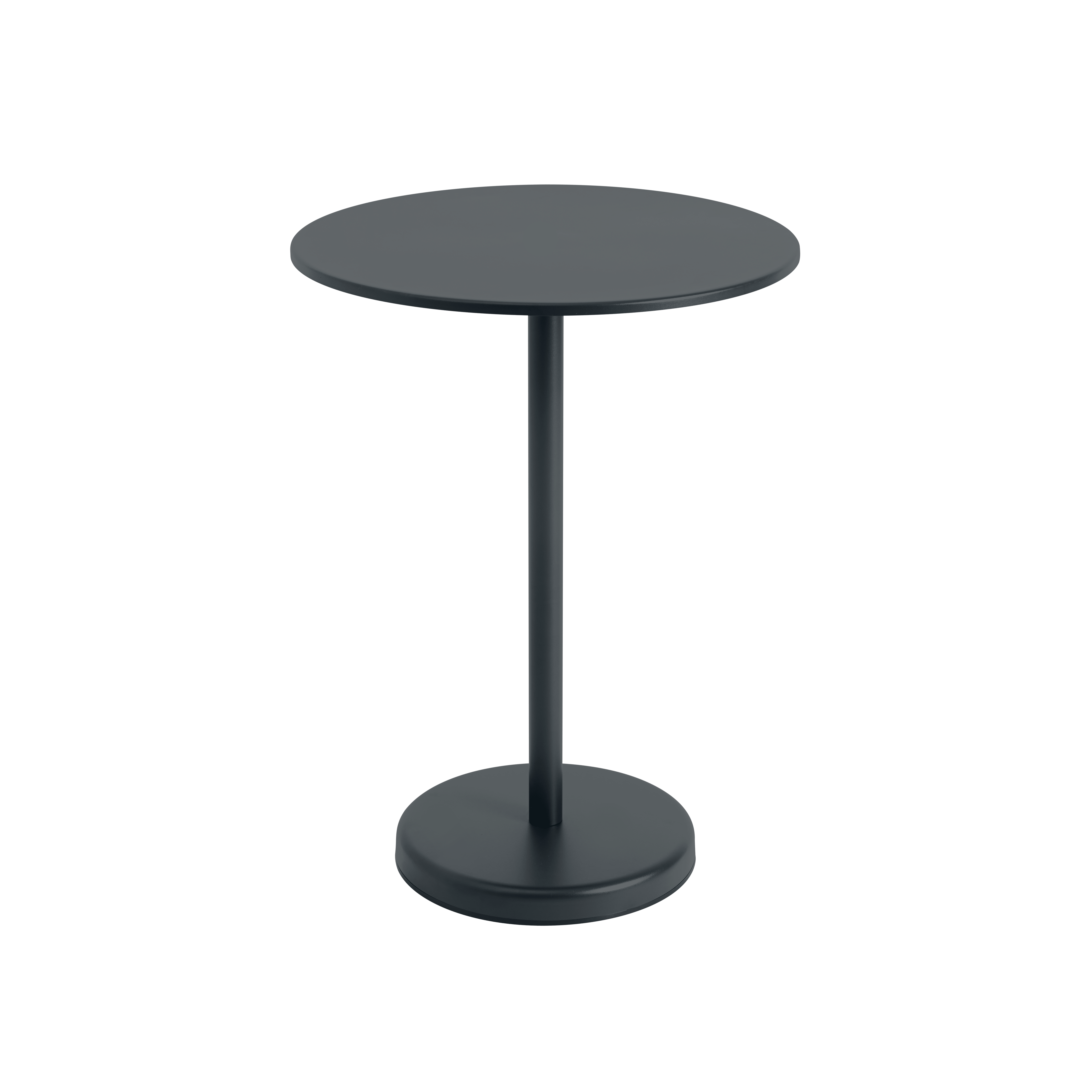 Round outdoor bar table LINEAR black steel