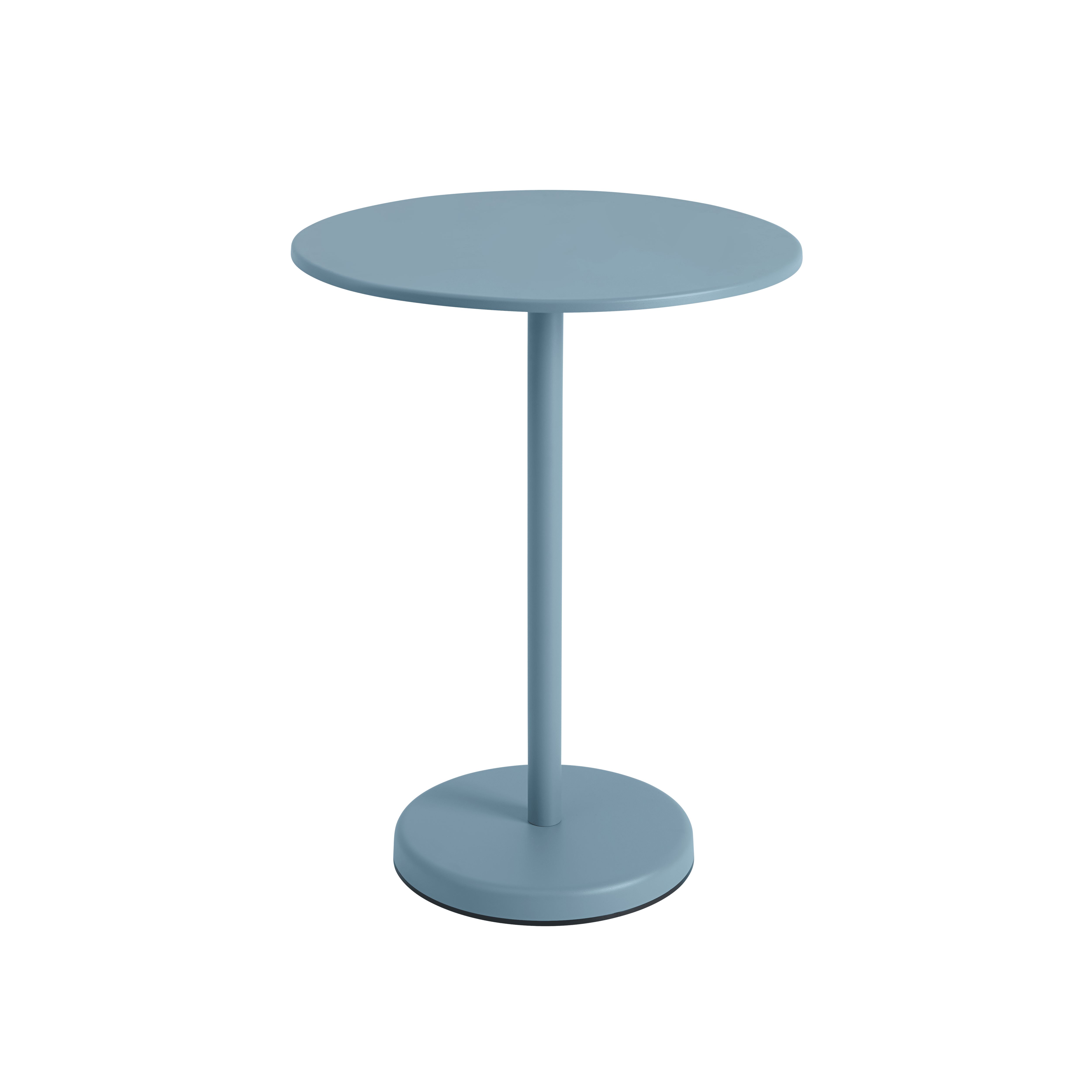 Round outdoor bar table LINEAR blue steel