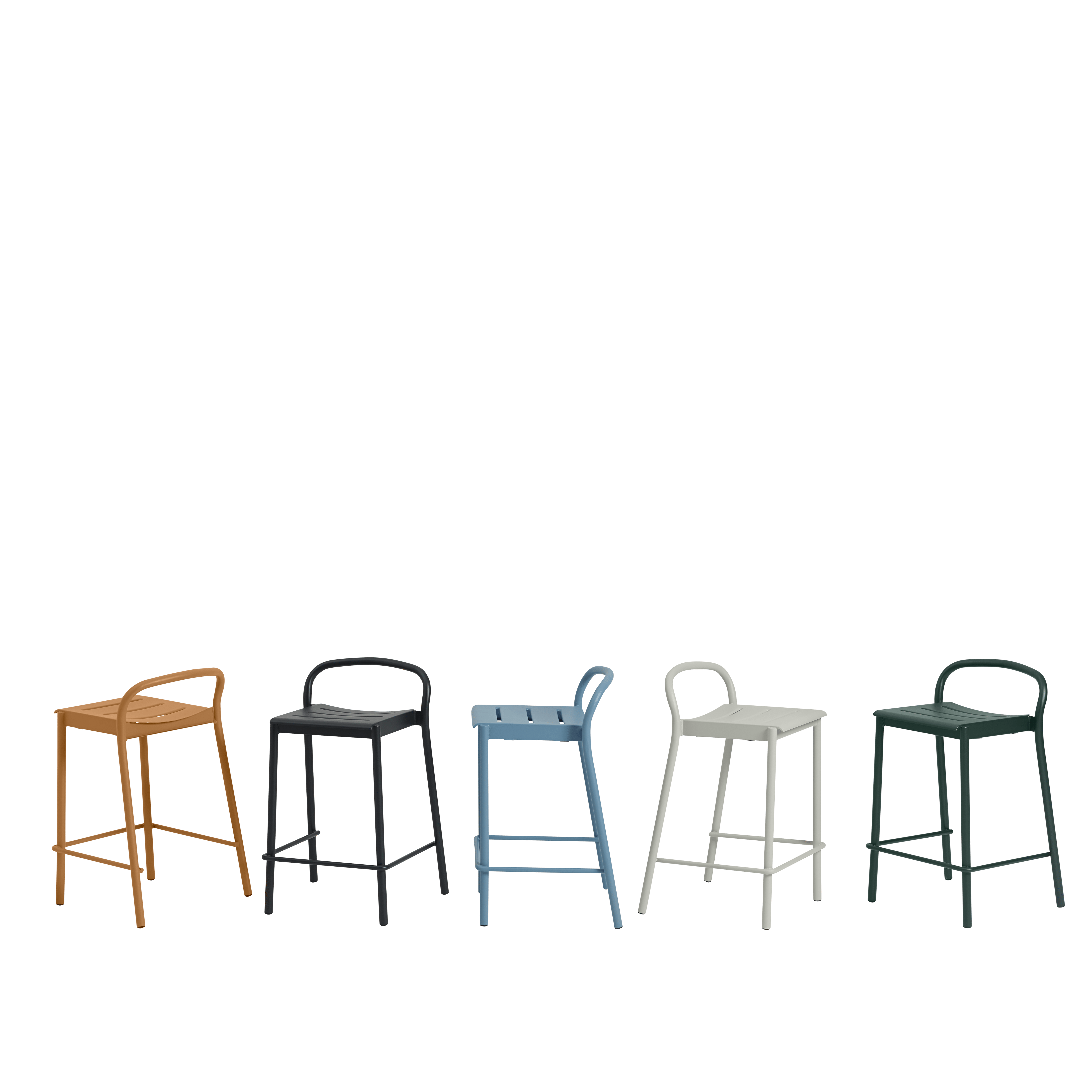 Outdoor Stool LINEAR Gray Steel