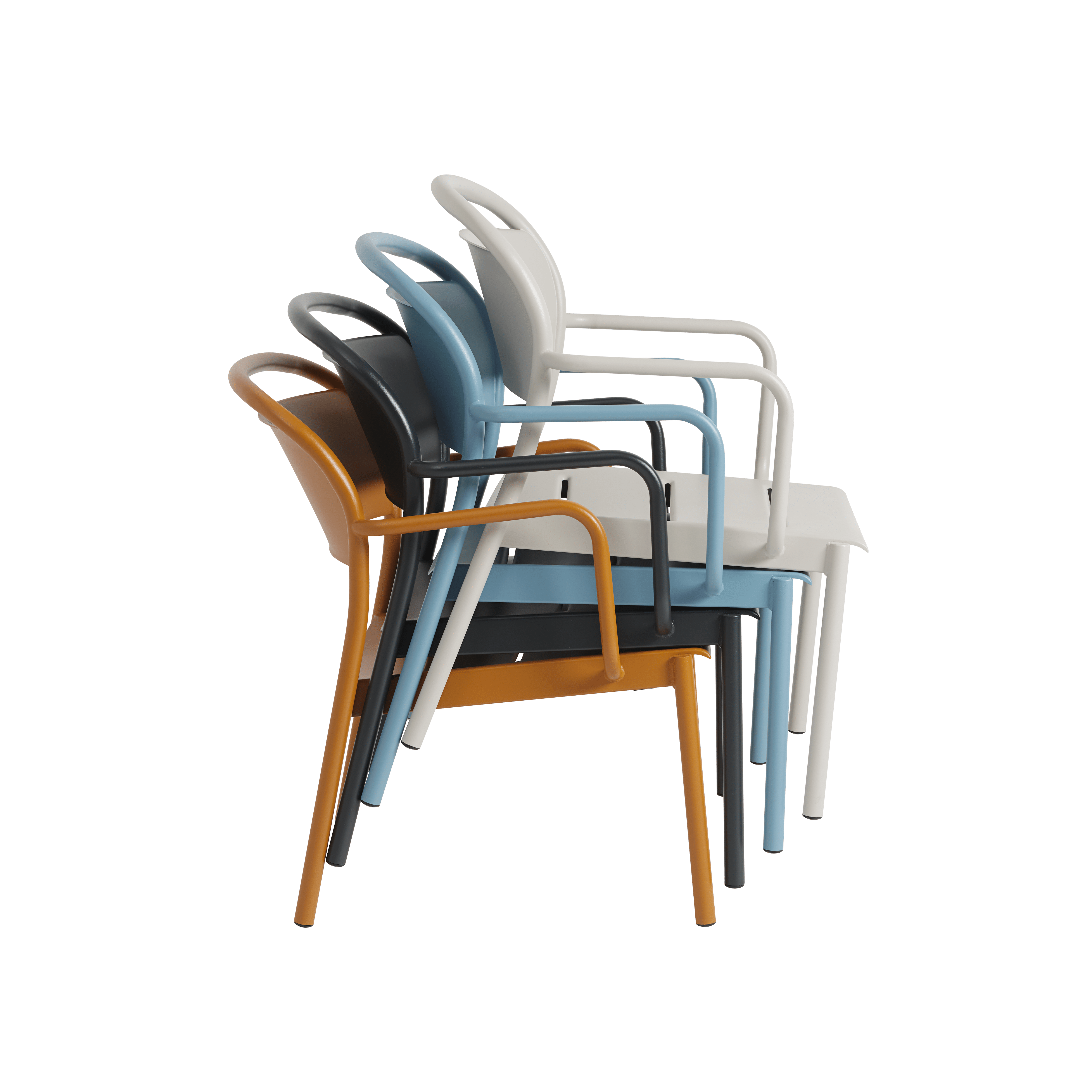 LINEAR Outdoor Armchair Black Steel