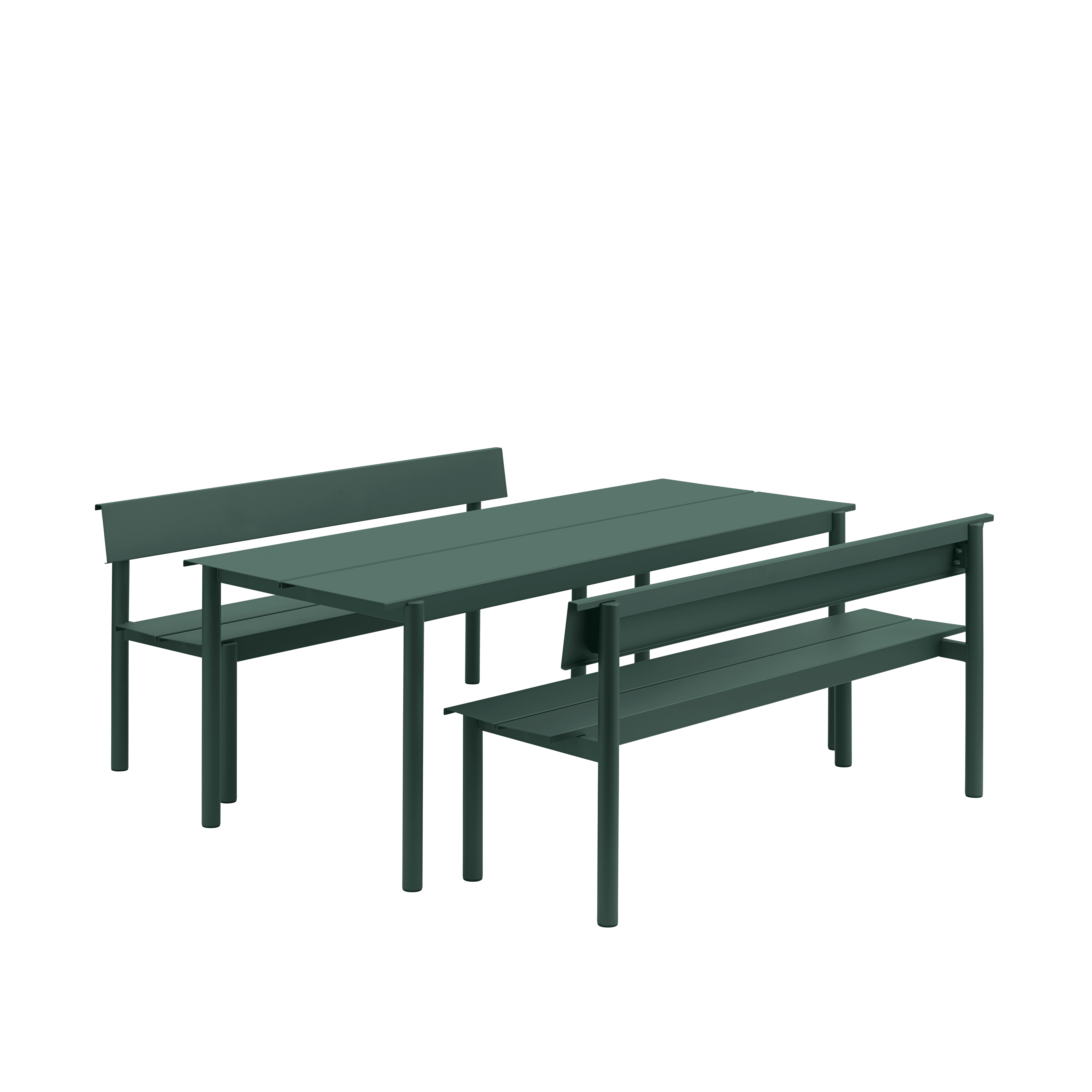 LINEAR Dark Green Steel Outdoor Table
