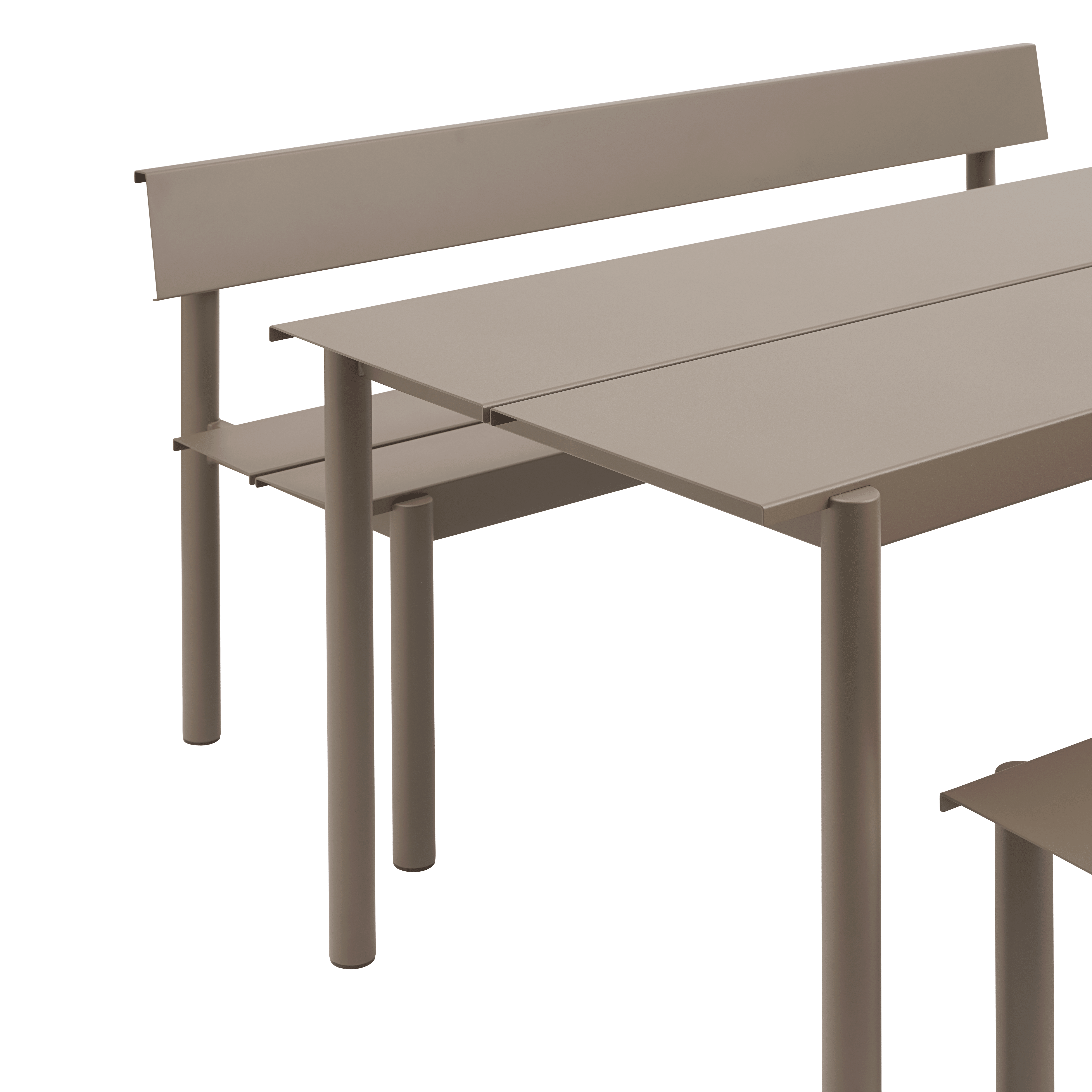 LINEAR taupe outdoor table steel