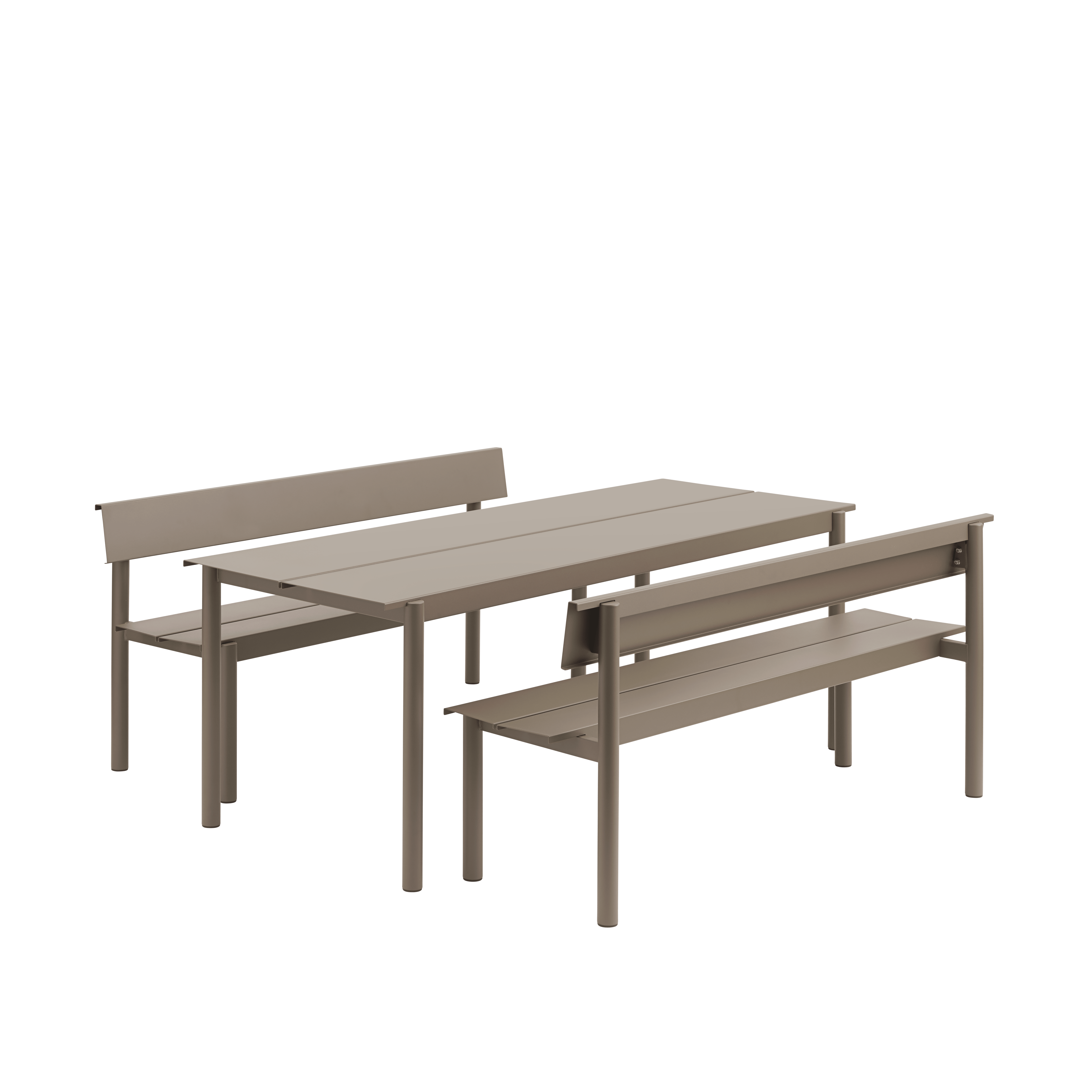 LINEAR taupe outdoor table steel