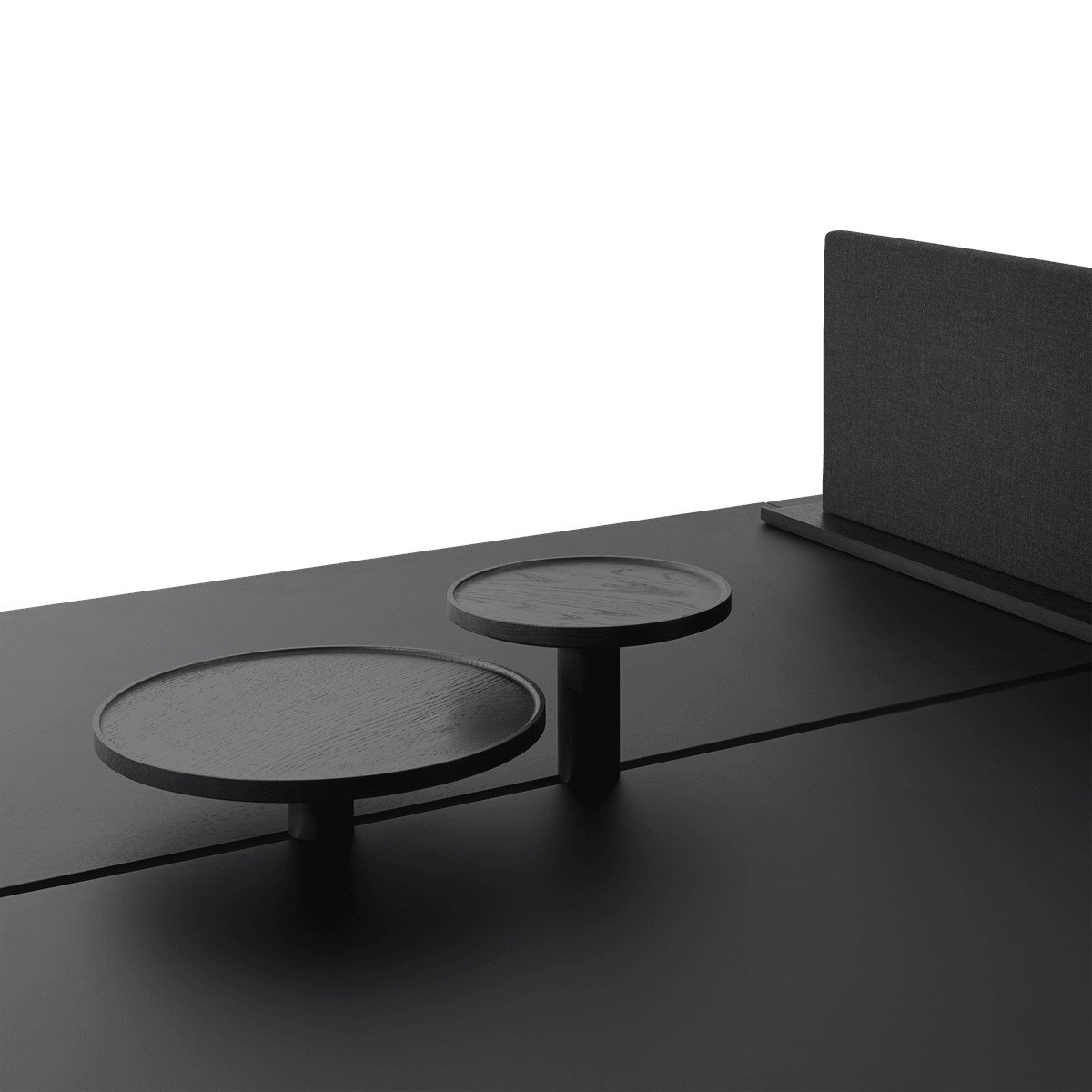 LINEAR SYSTEM Office Table - CONFIGURATION 1 black nanolaminate with black base