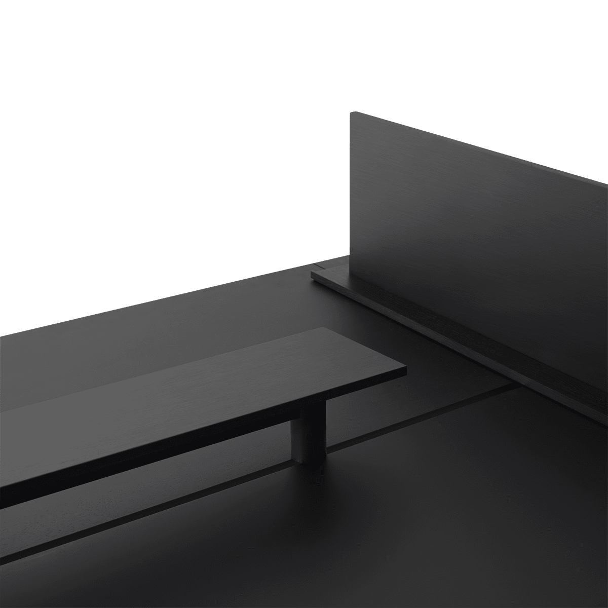 LINEAR SYSTEM HIGH Office Table - CONFIGURATION 2 black nanolaminate with oak base