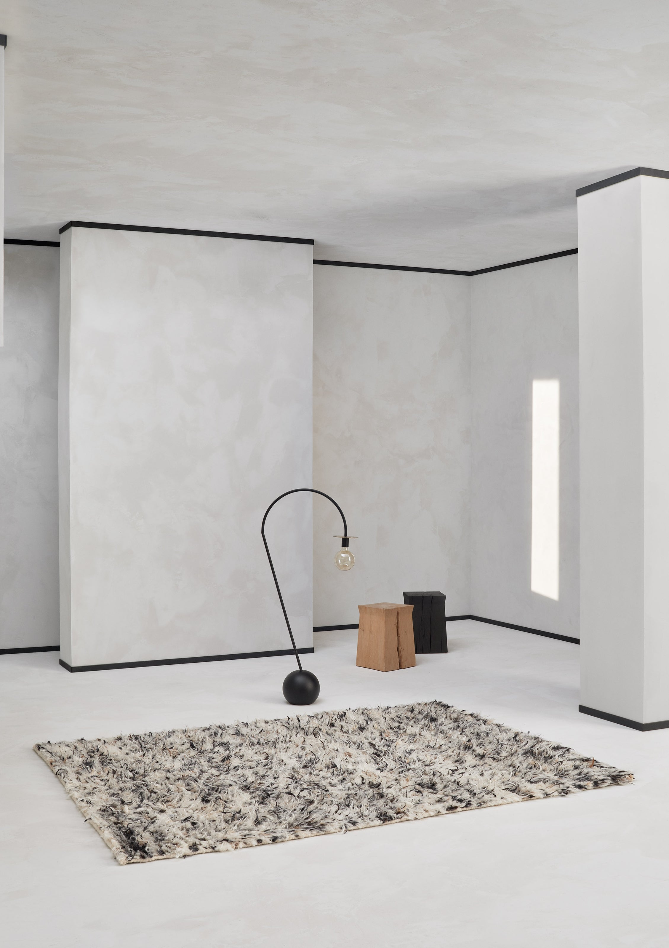 Teppich TURID beige mit Schwarz