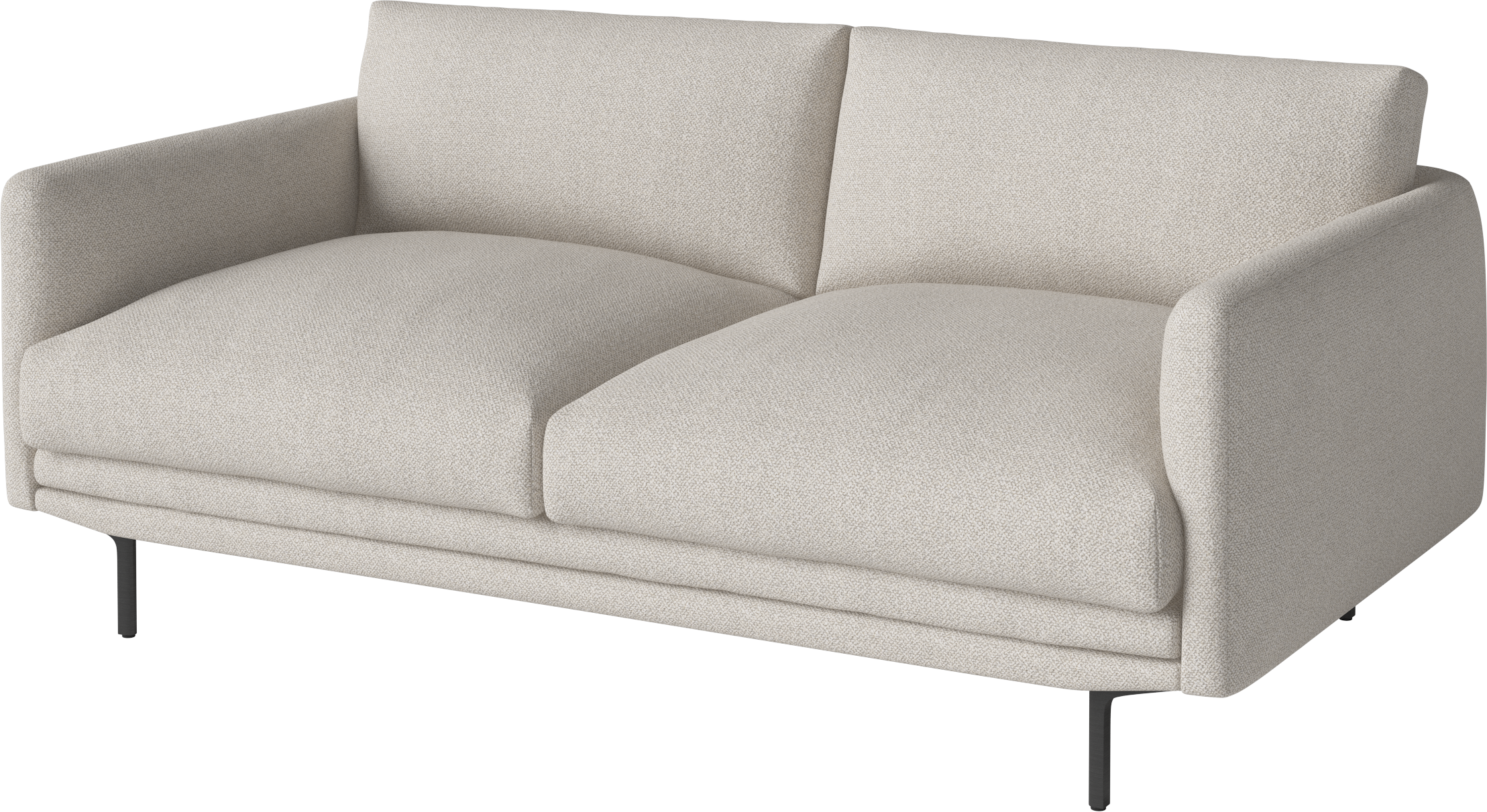 2-person sofa Lomi black metal base