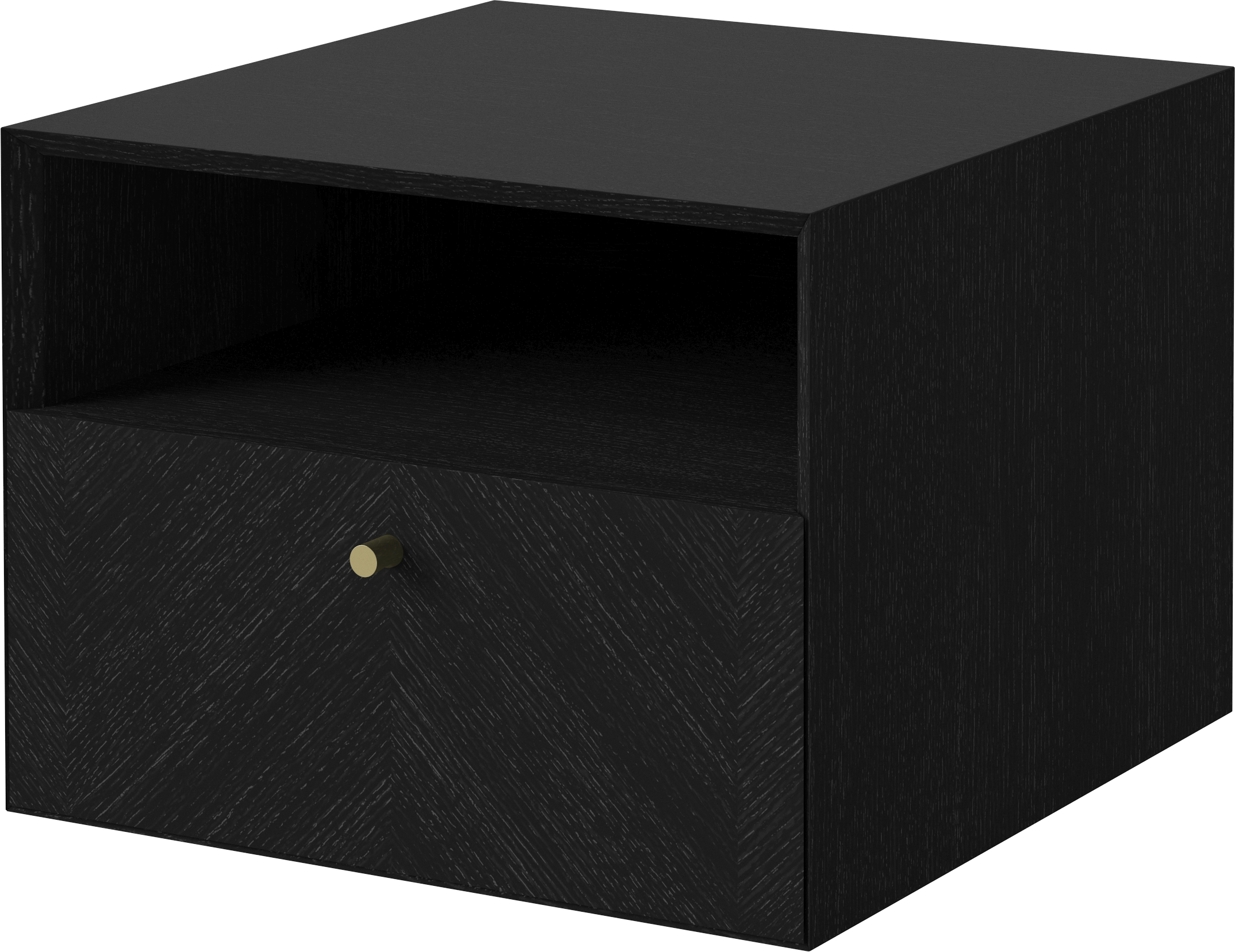 Luxe night cabinet black oak wood