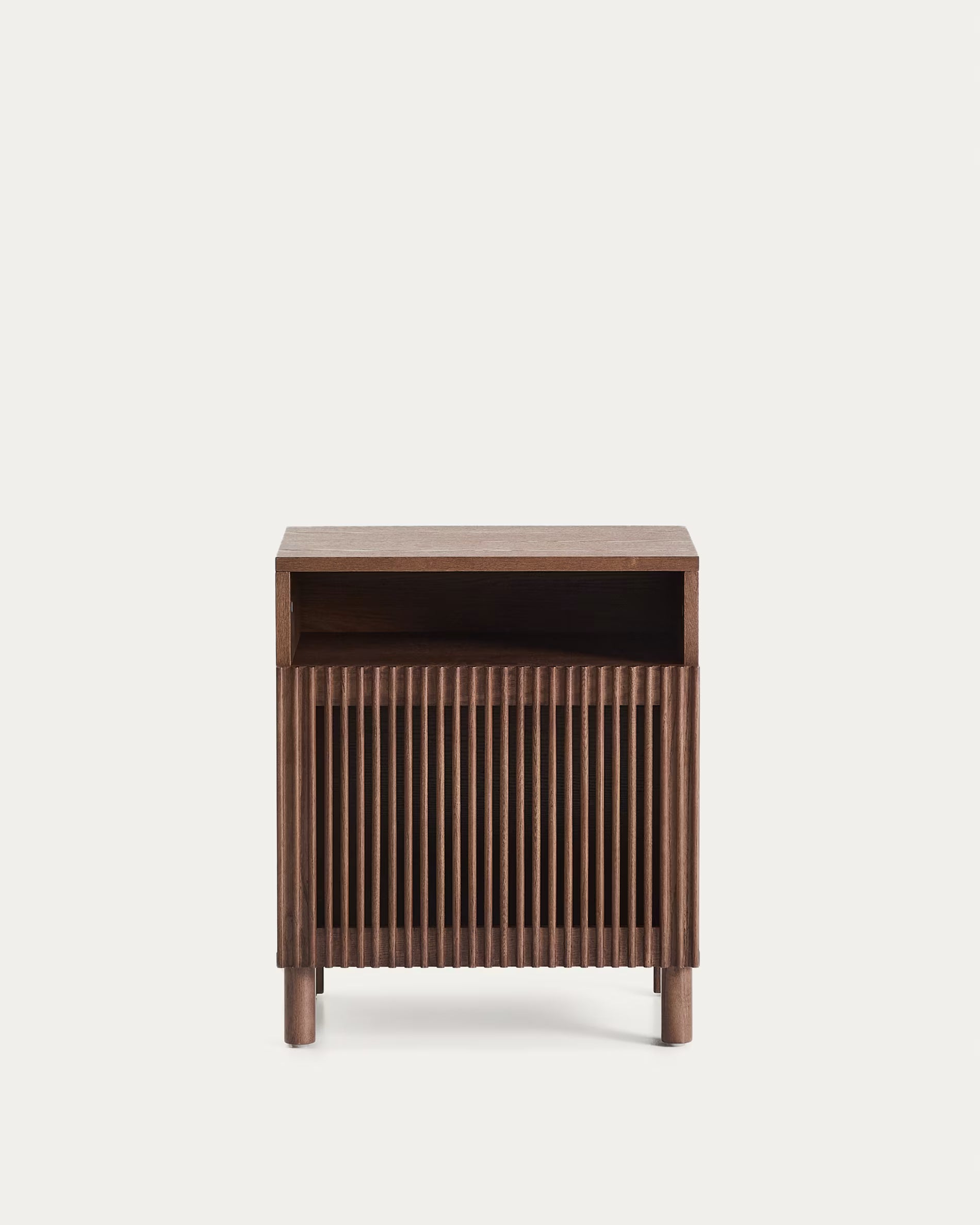 BEYLA Nightstand Dark Brown Ash Wood
