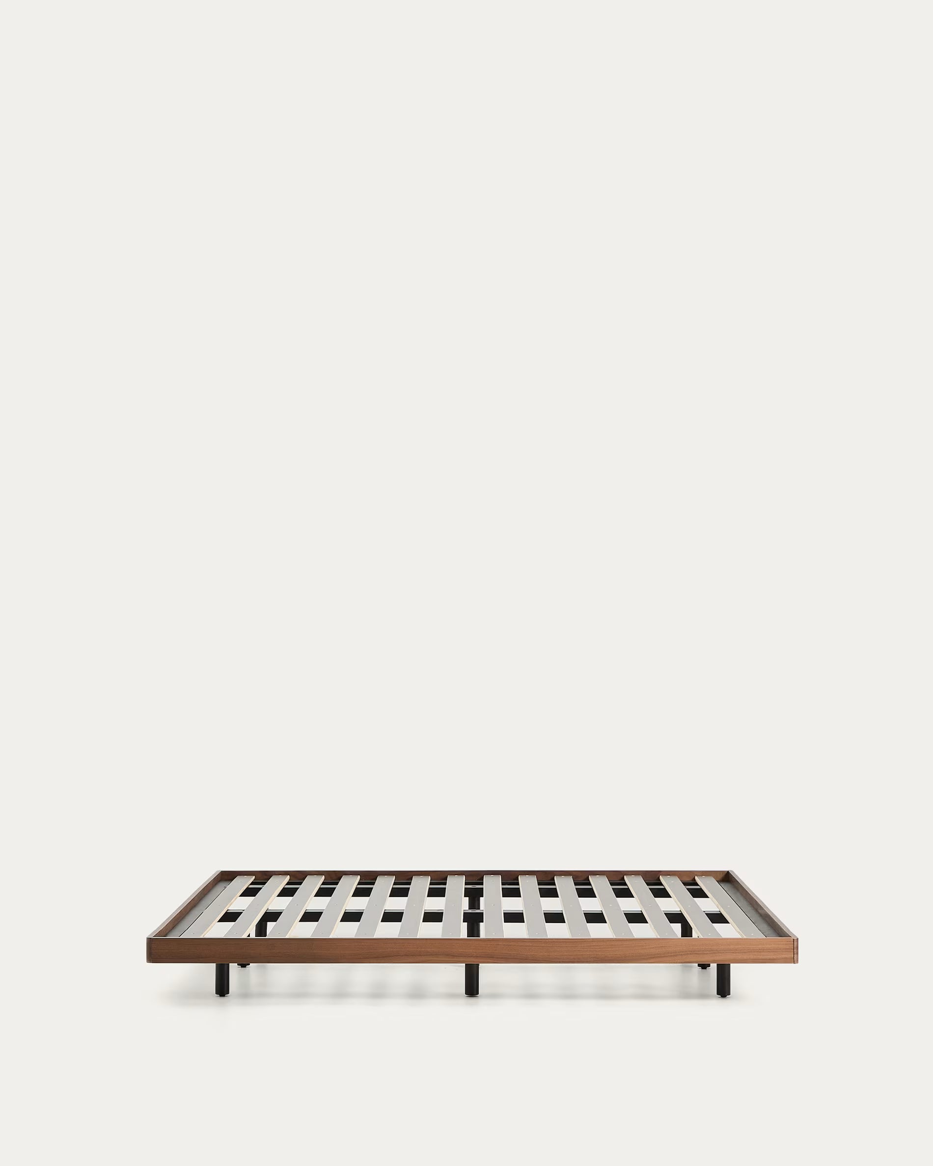 NORLEN bed base dark brown walnut veneer