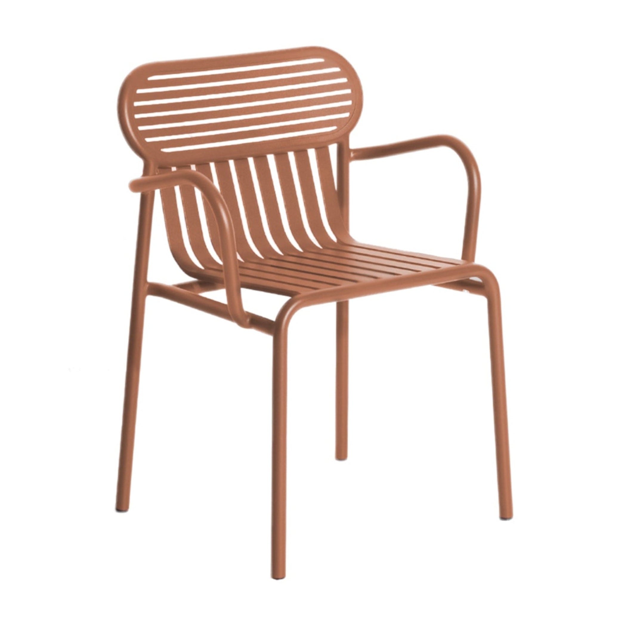 WEEK-END Armchair with Armrests in Terracotta
