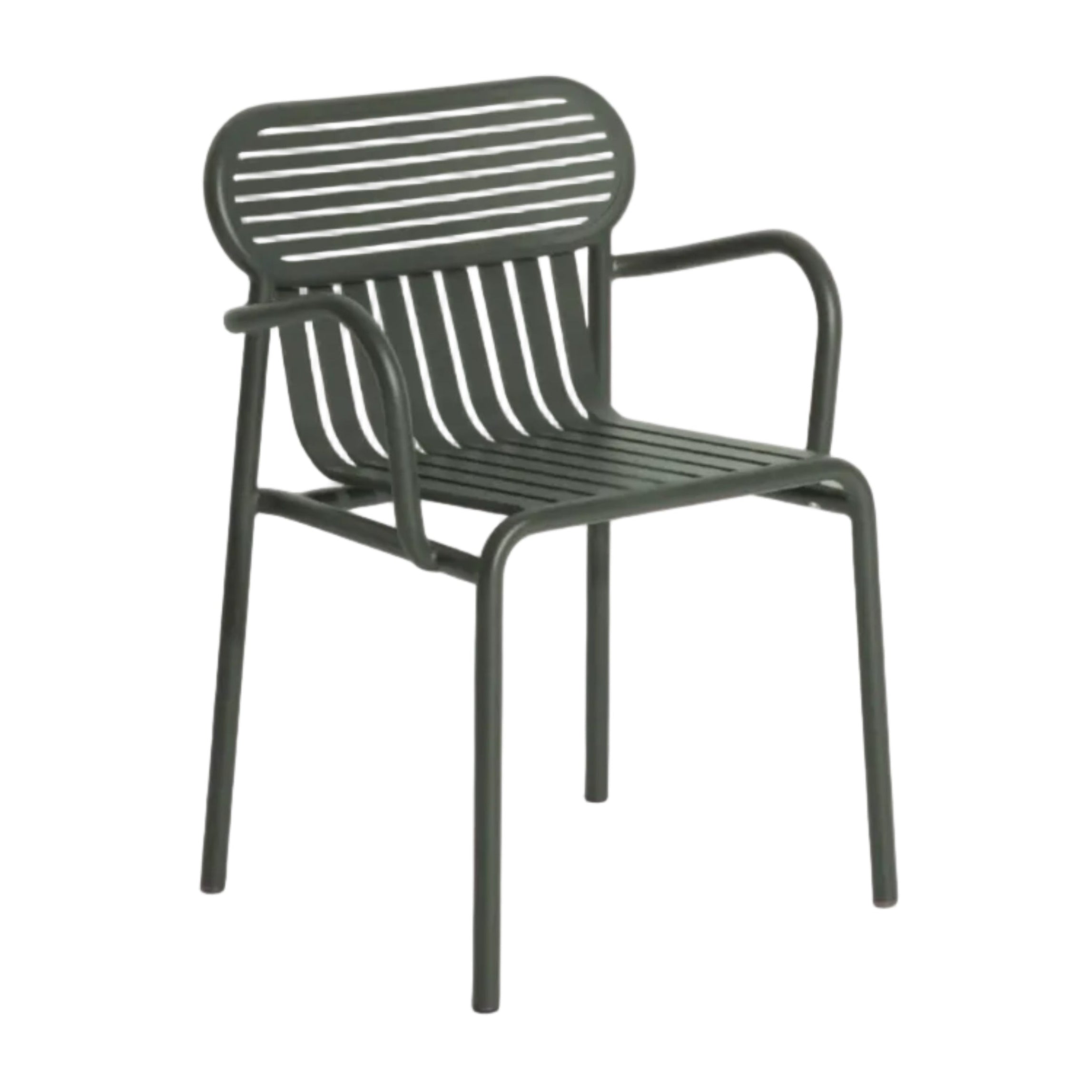 WEEK-END Dark Green Garden Chair with Armrests