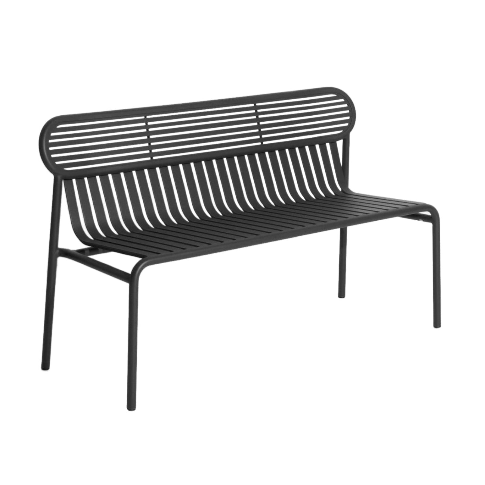 WEEK-END Black Garden Bench with Backrest