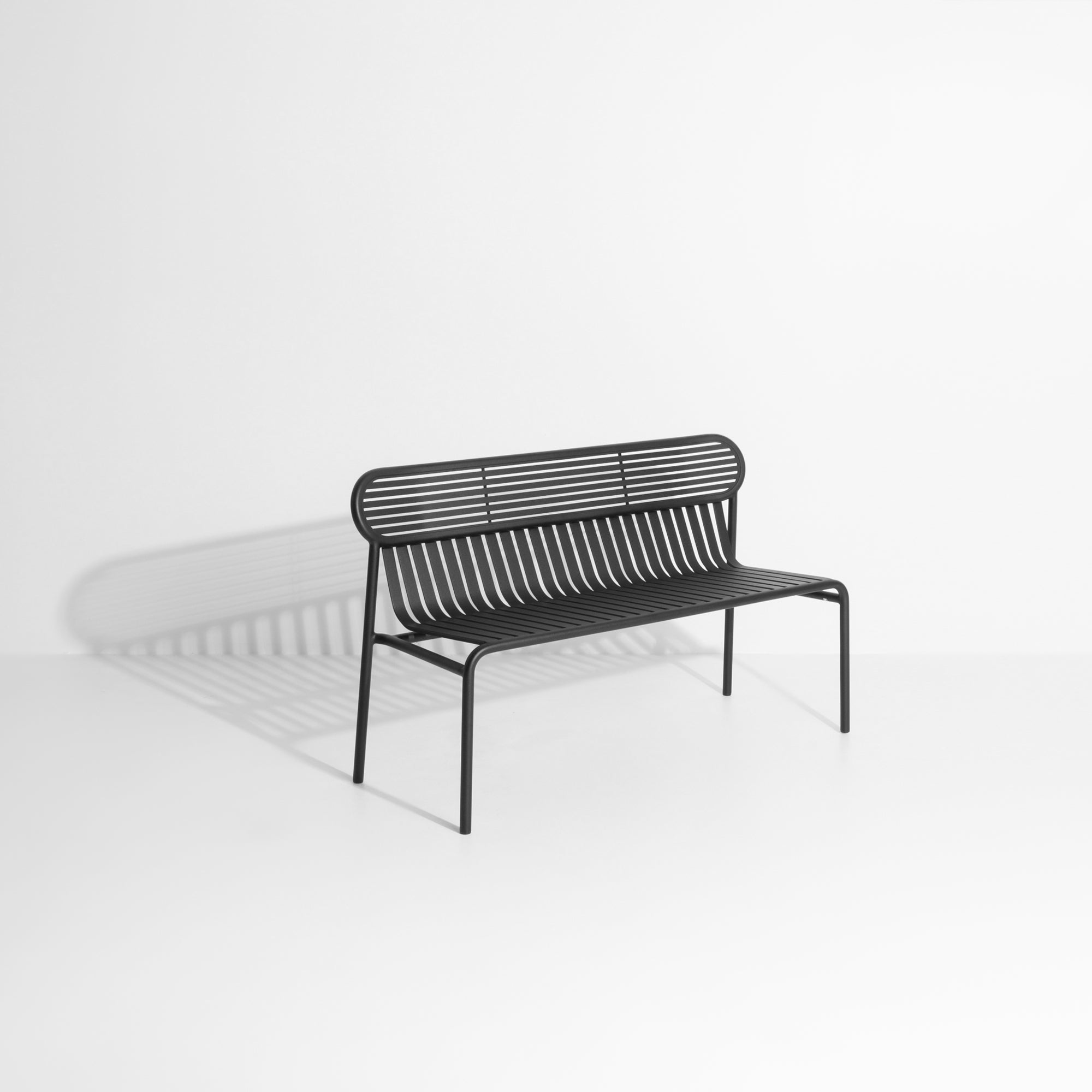 WEEK-END Black Garden Bench with Backrest