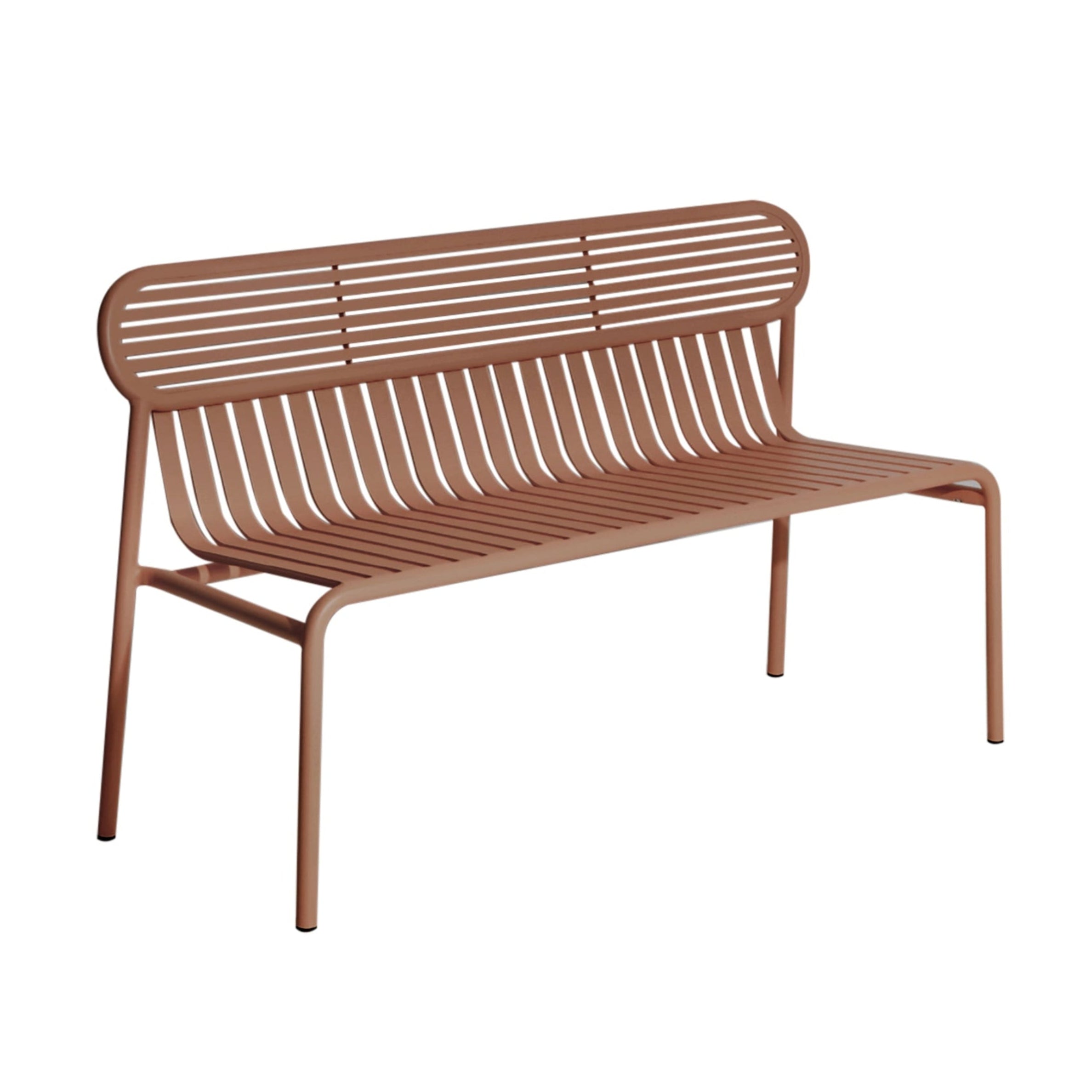 WEEK-END terracotta garden bench with backrest