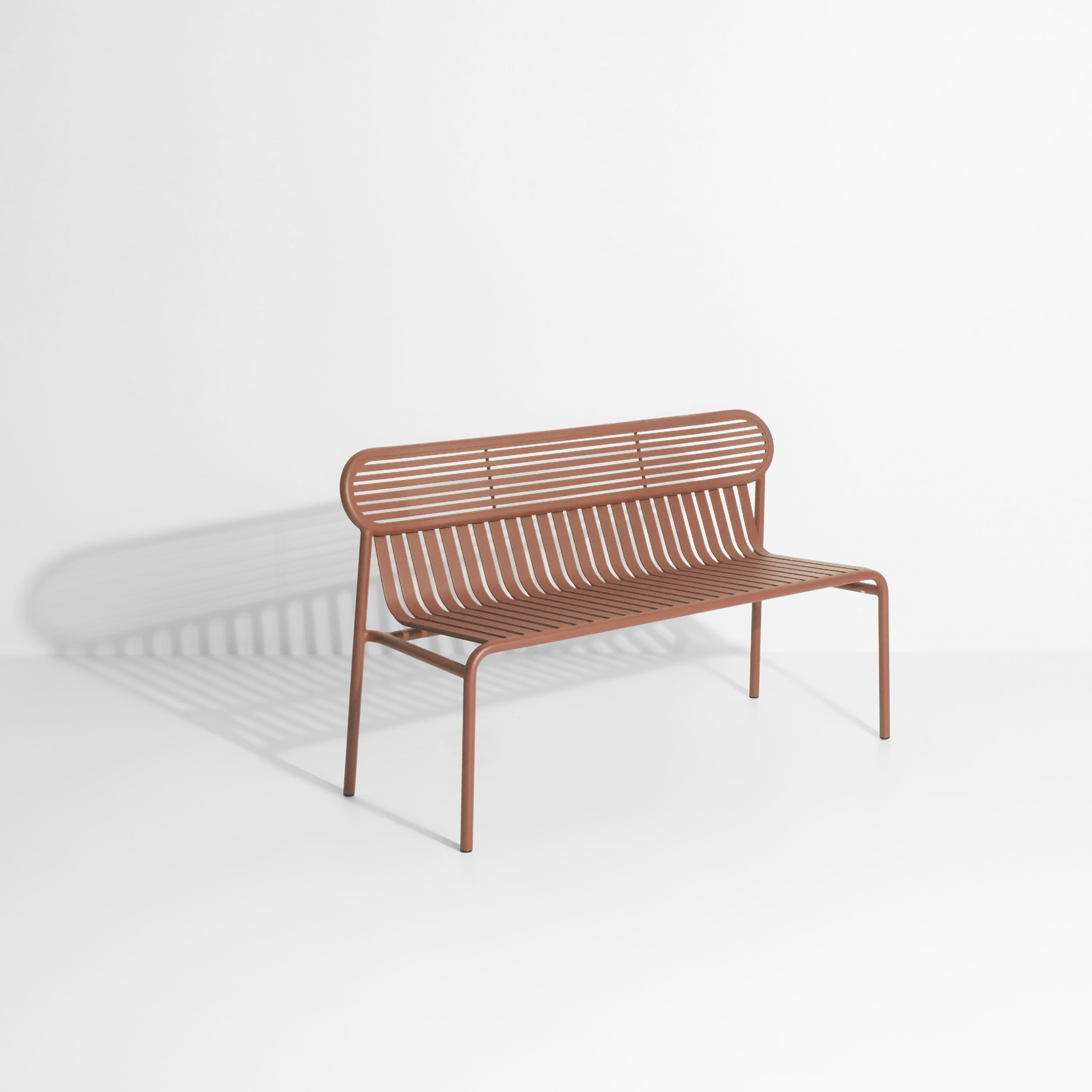 WEEK-END terracotta garden bench with backrest