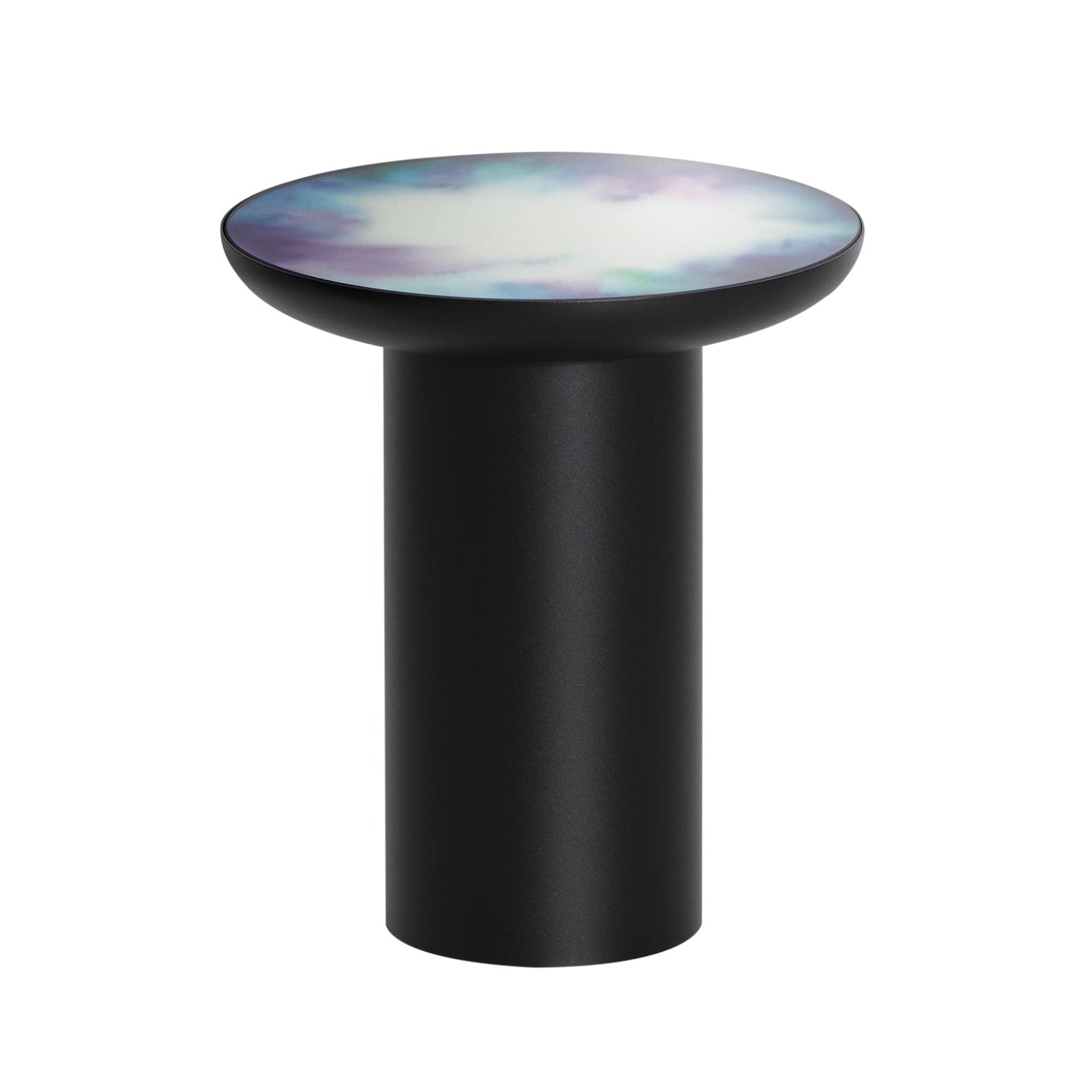 FRANCIS Black Side Table with Mirrored Top