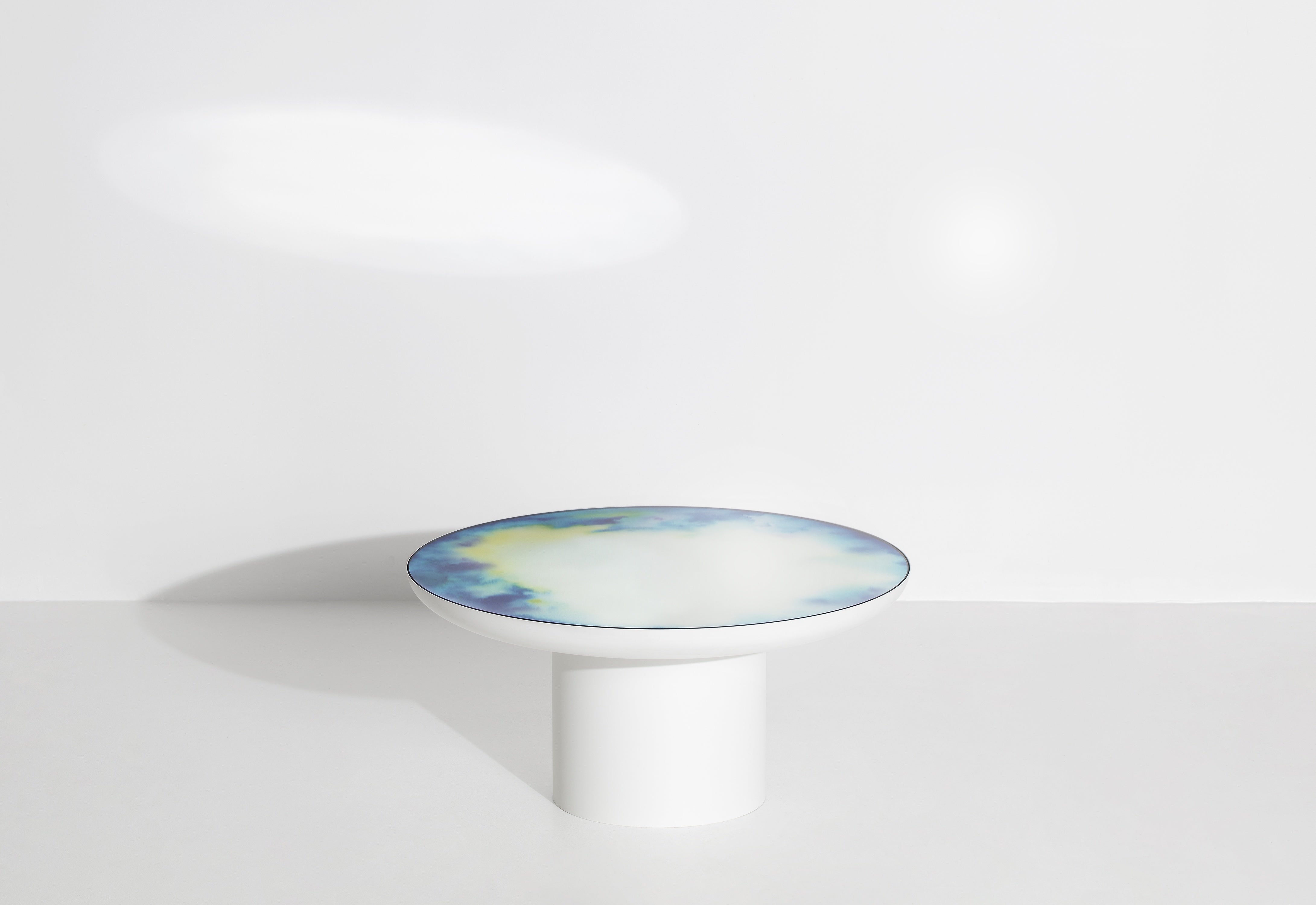 FRANCIS White Coffee Table with Mirrored Top