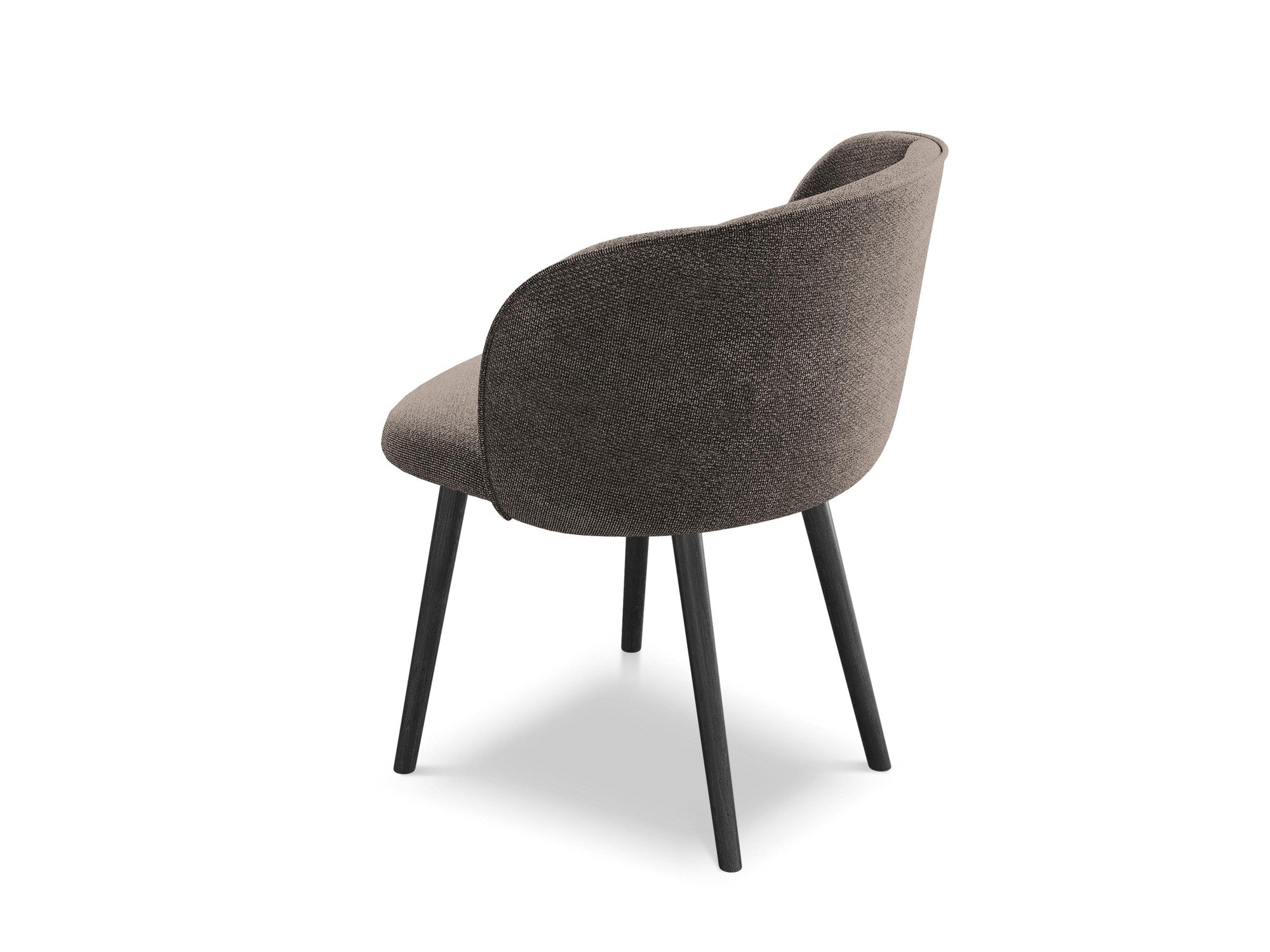 MAIA Chair in Chocolate Boucle with Black Oak Base