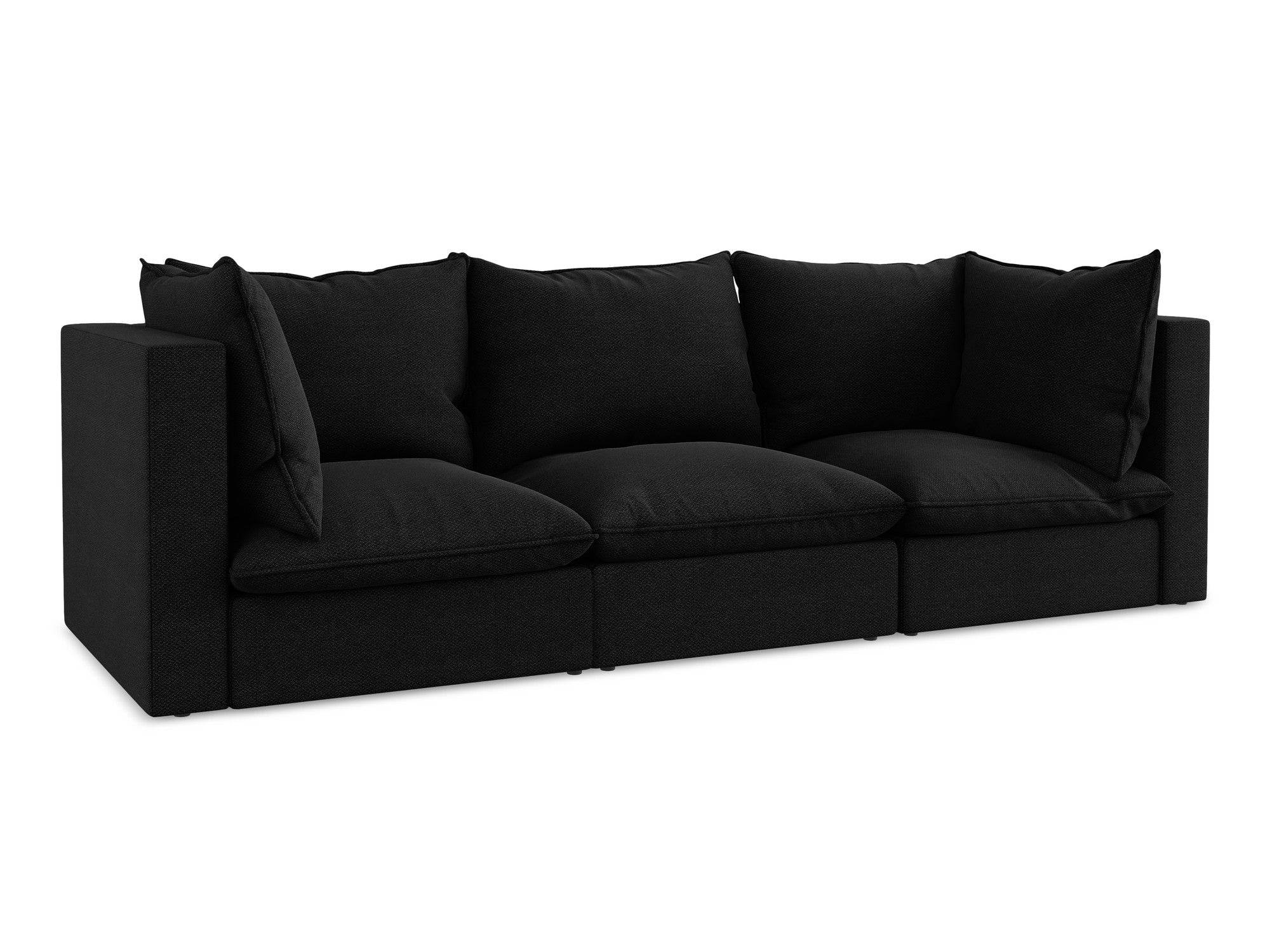 3-Seater Sofa MANAO Black Boucle