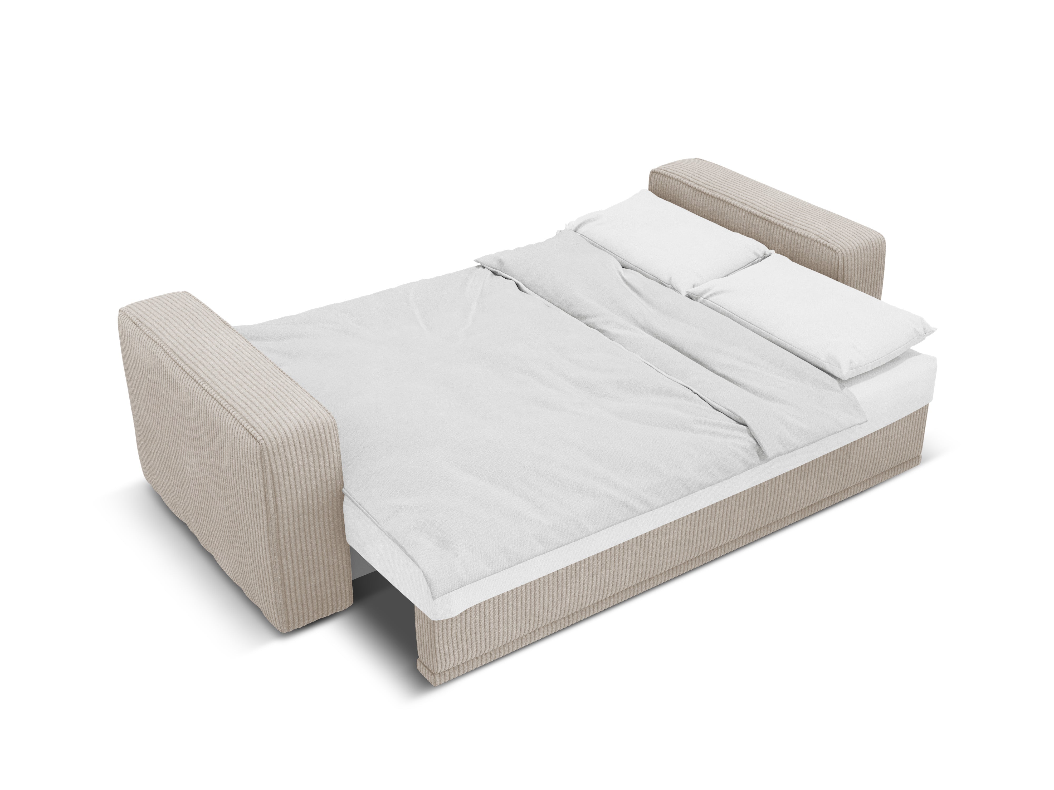 Sofa z funkcją spania RIBES beżowy sztruks