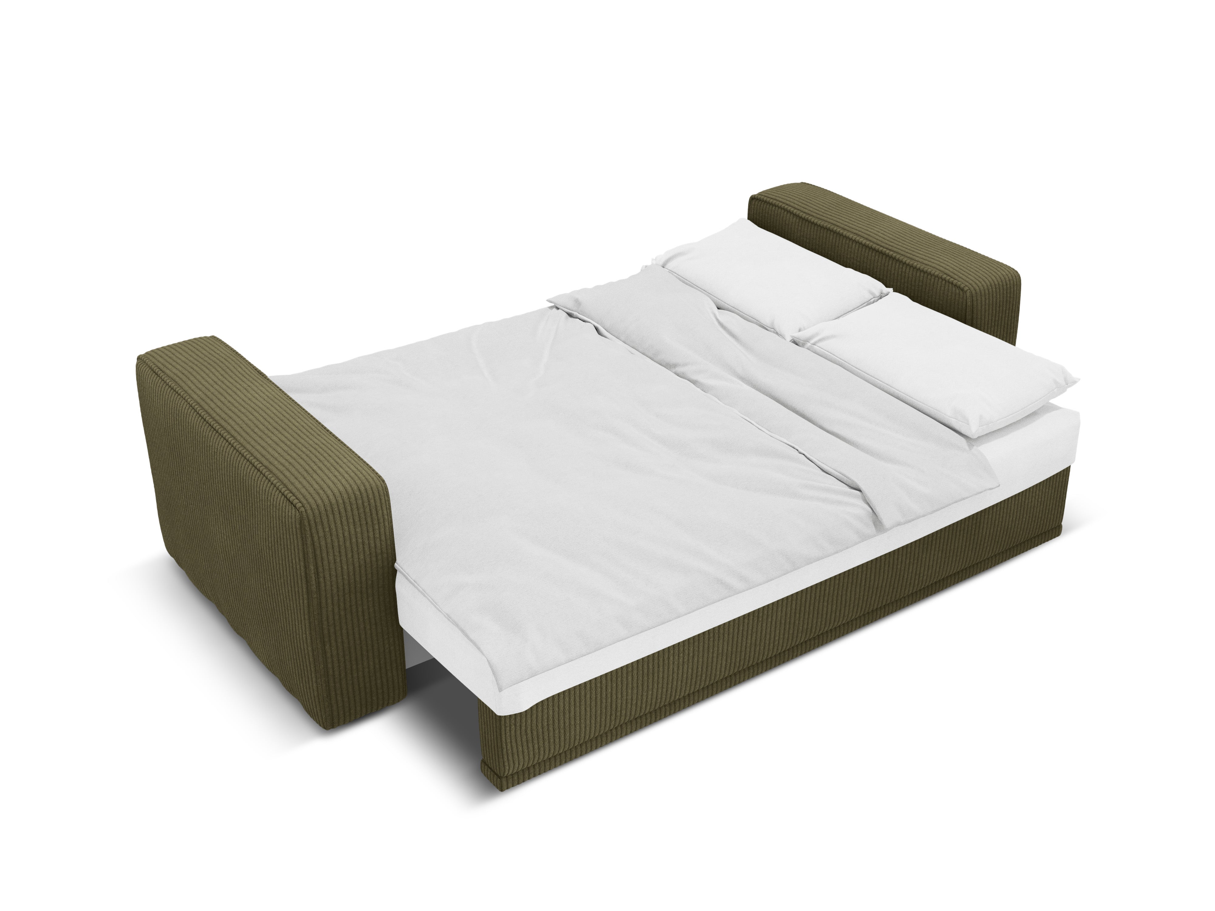 Sofa z funkcją spania RIBES zielony sztruks