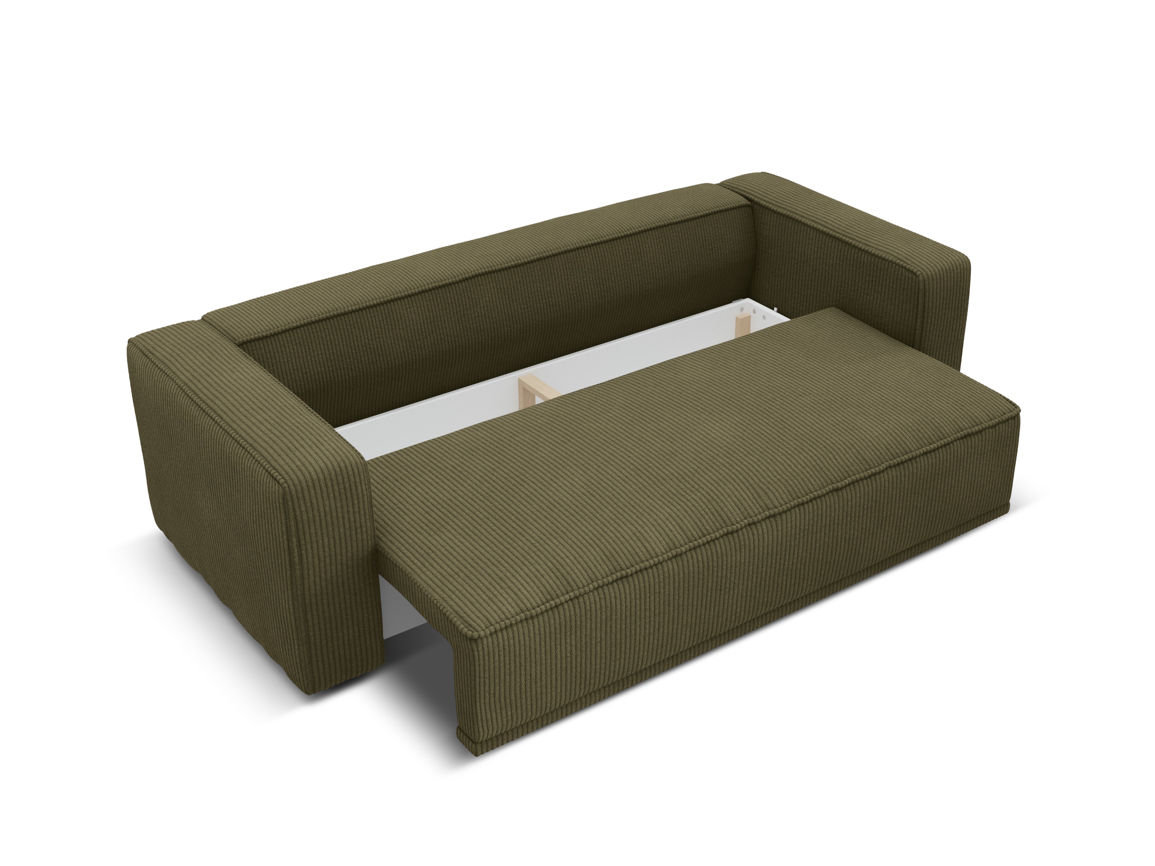 Sofa z funkcją spania RIBES zielony sztruks