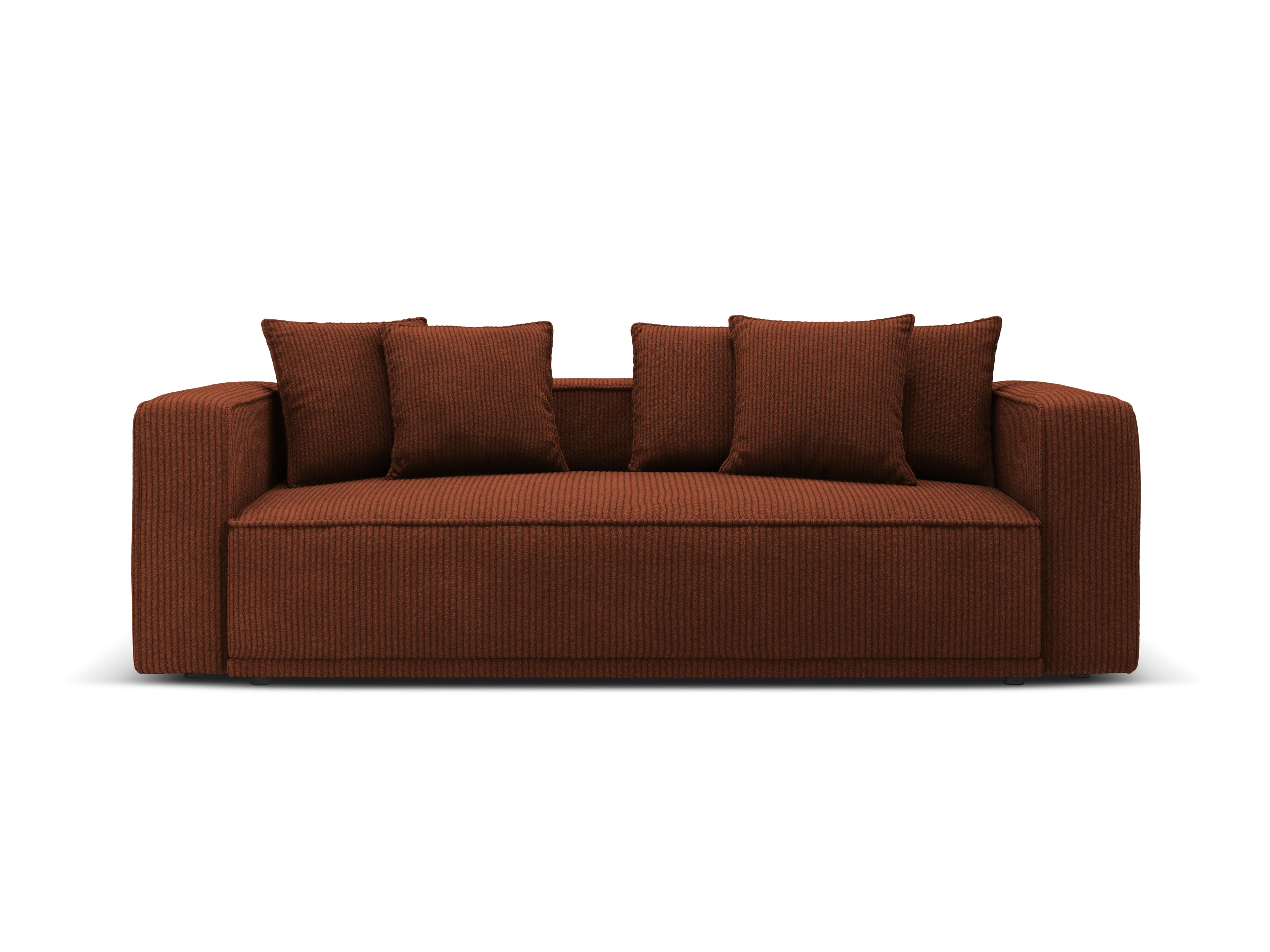 Sofa z funkcją spania RIBES ceglasty sztruks