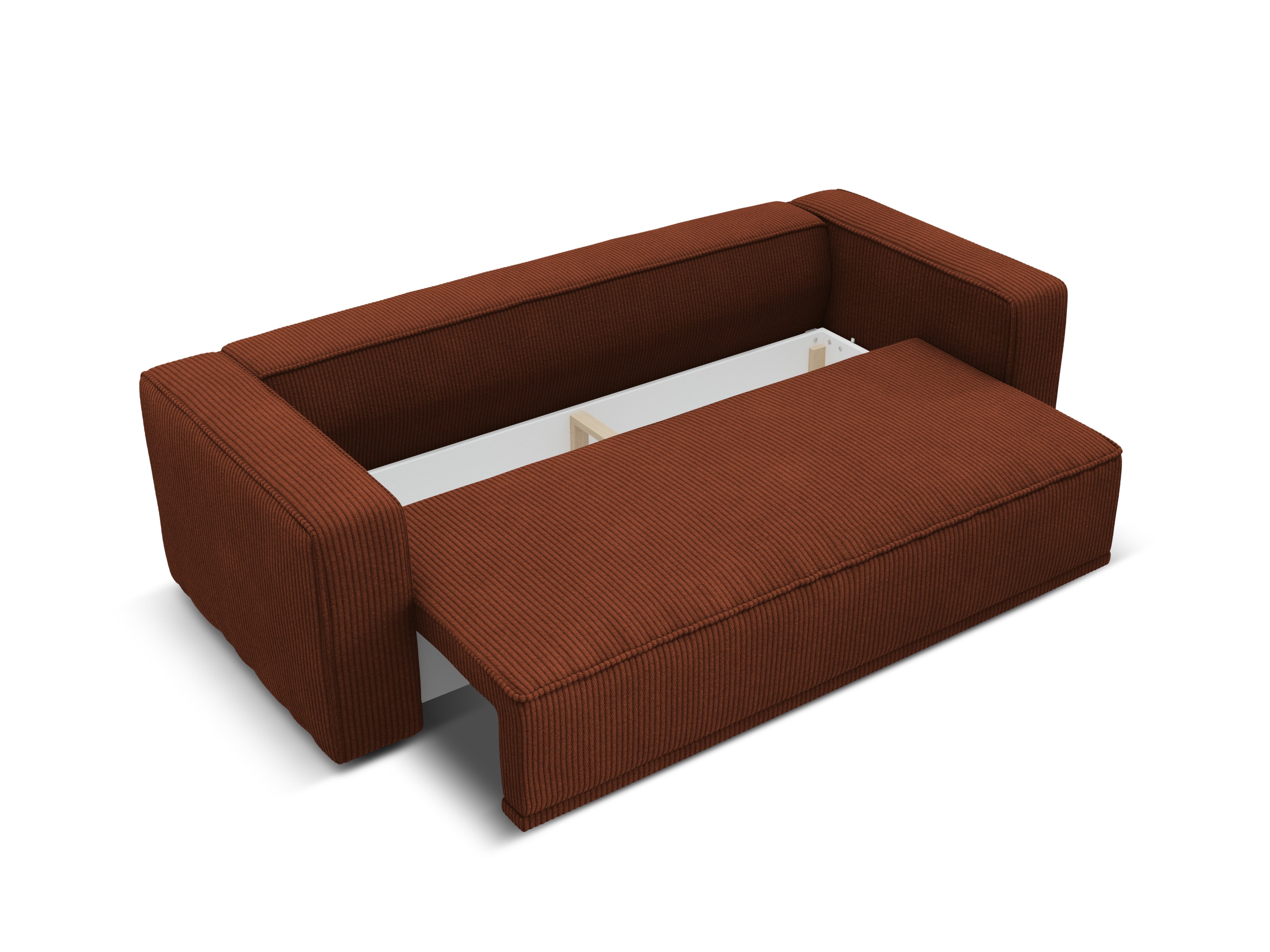 Sofa z funkcją spania RIBES ceglasty sztruks