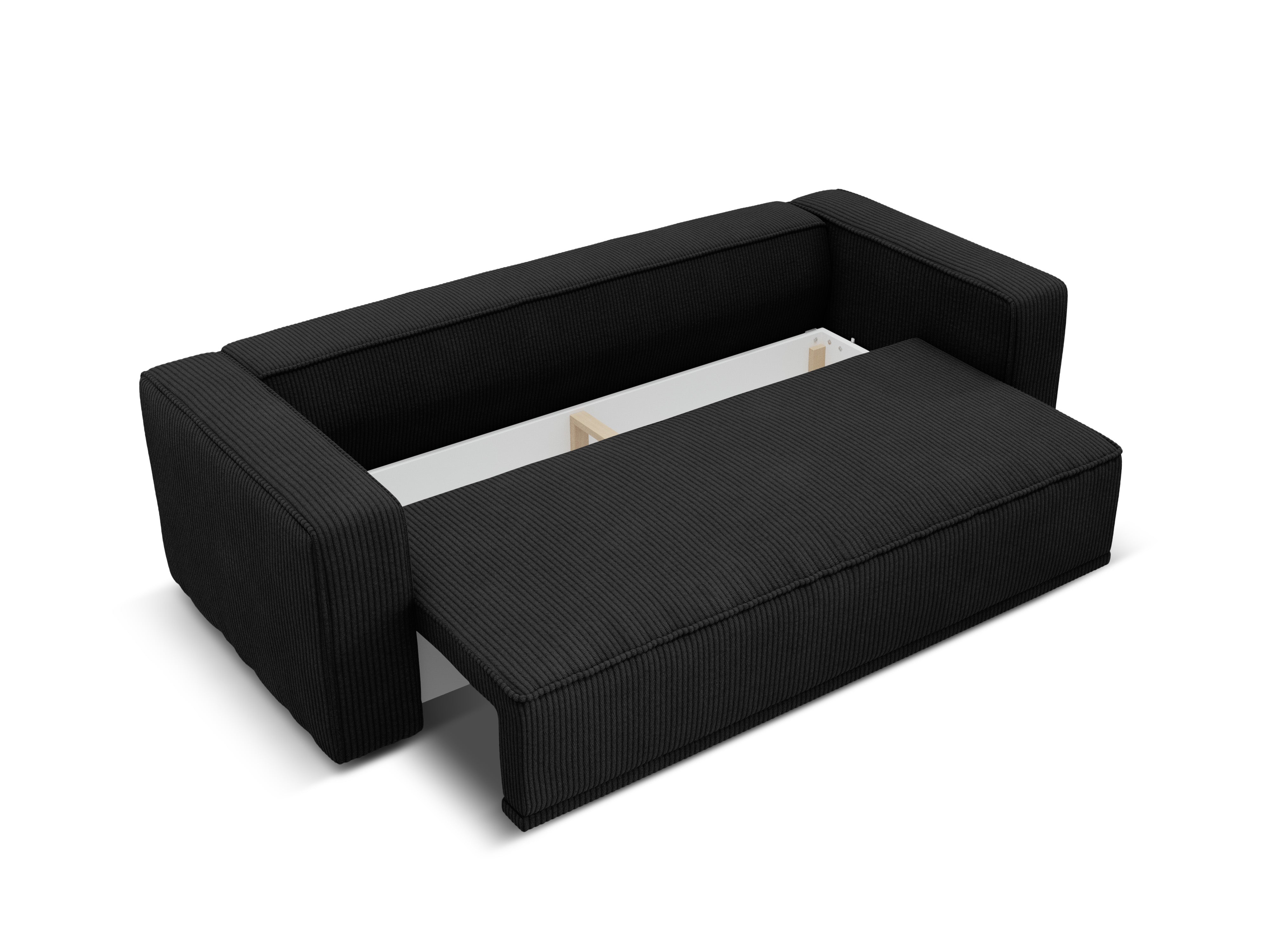 Sofa z funkcją spania RIBES czarny sztruks