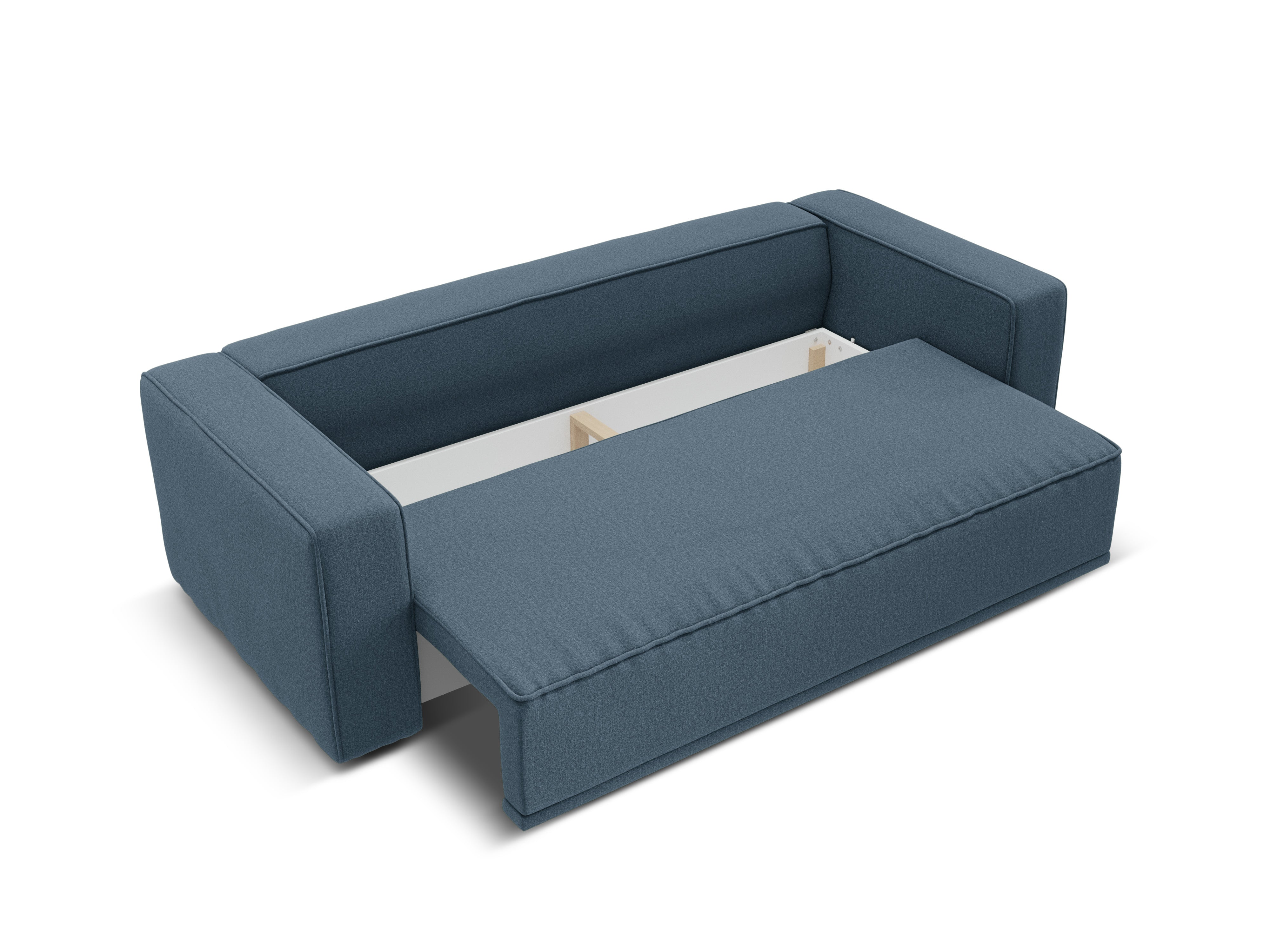 Sofa z funkcją spania RIBES dżinsowy niebieski szenil