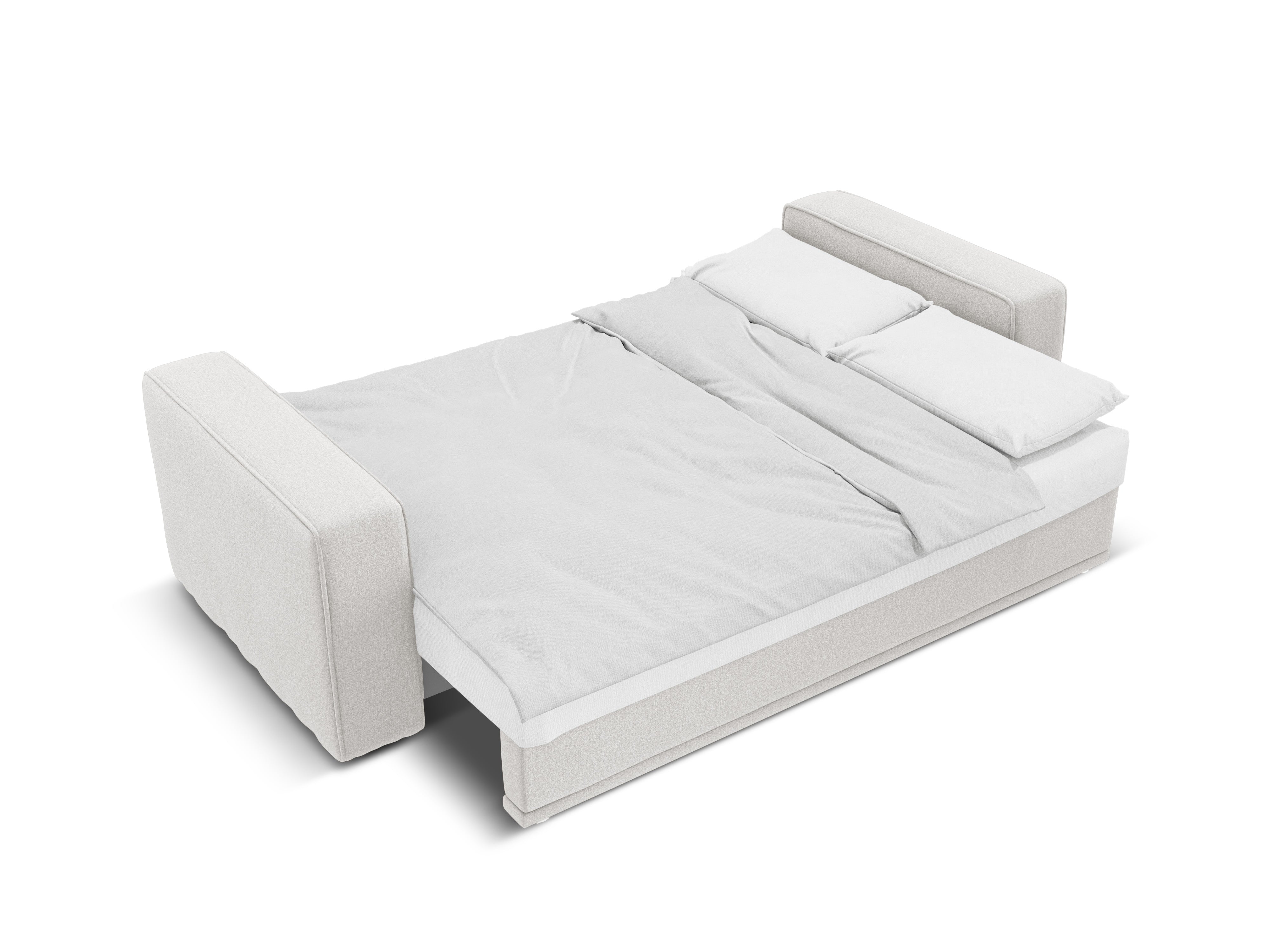Sofa z funkcją spania RIBES srebrny szenil
