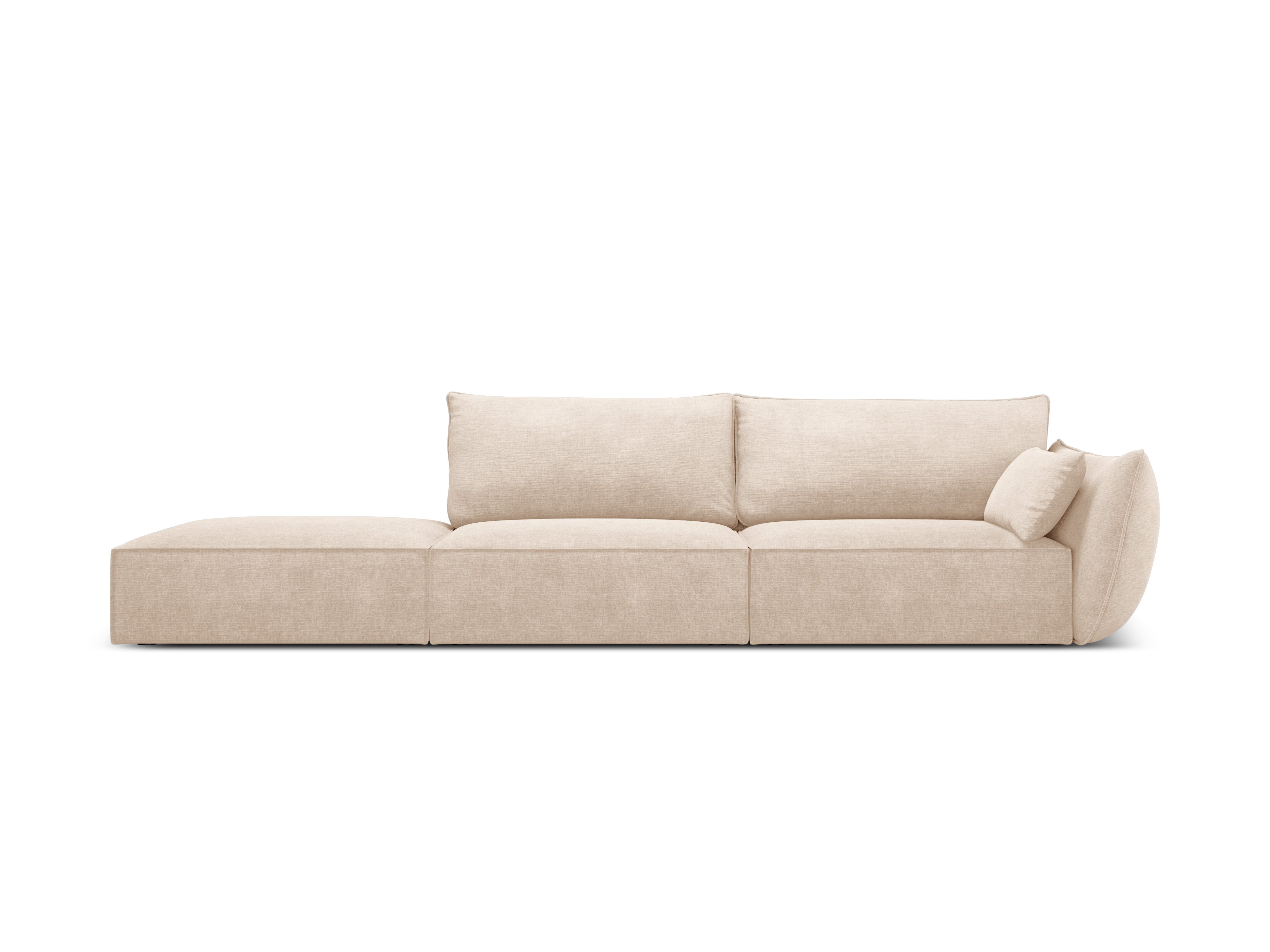 Sofa in the sofa fabric left -sided open Vanda beige