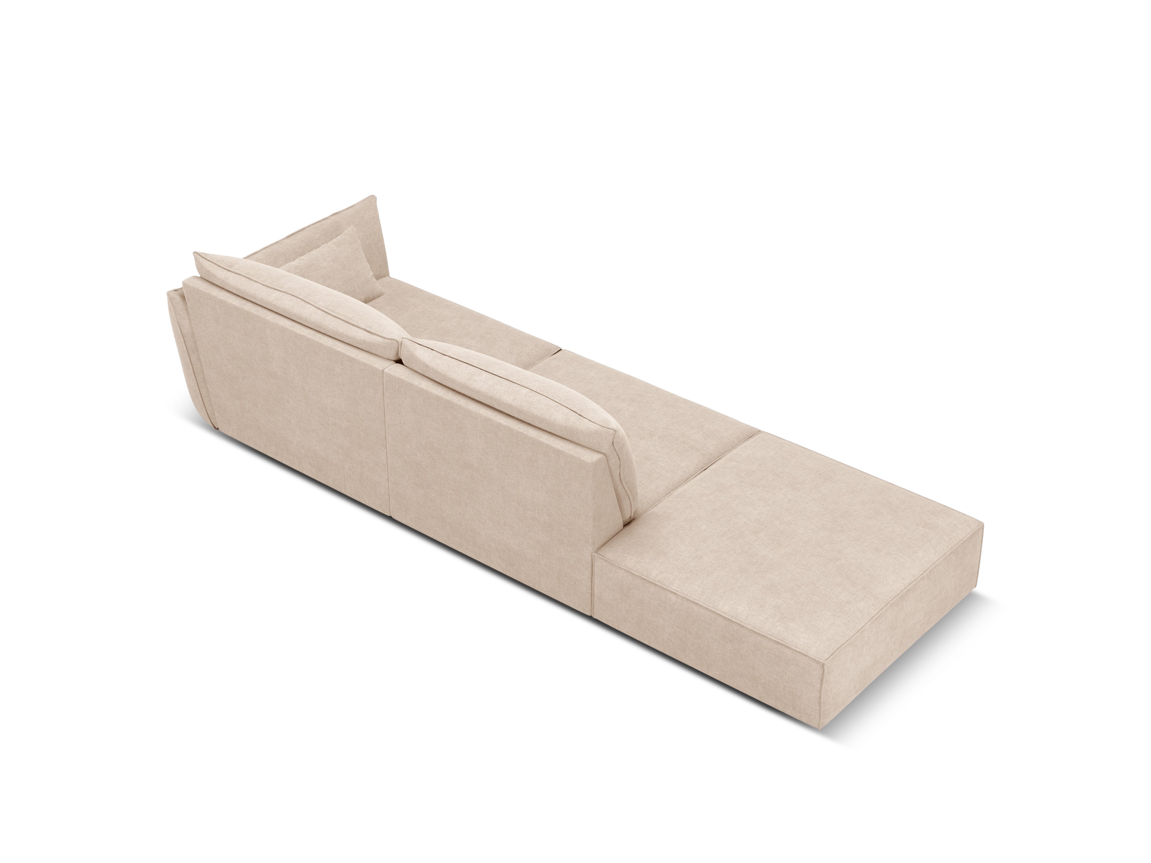 Sofa in the sofa fabric left -sided open Vanda beige