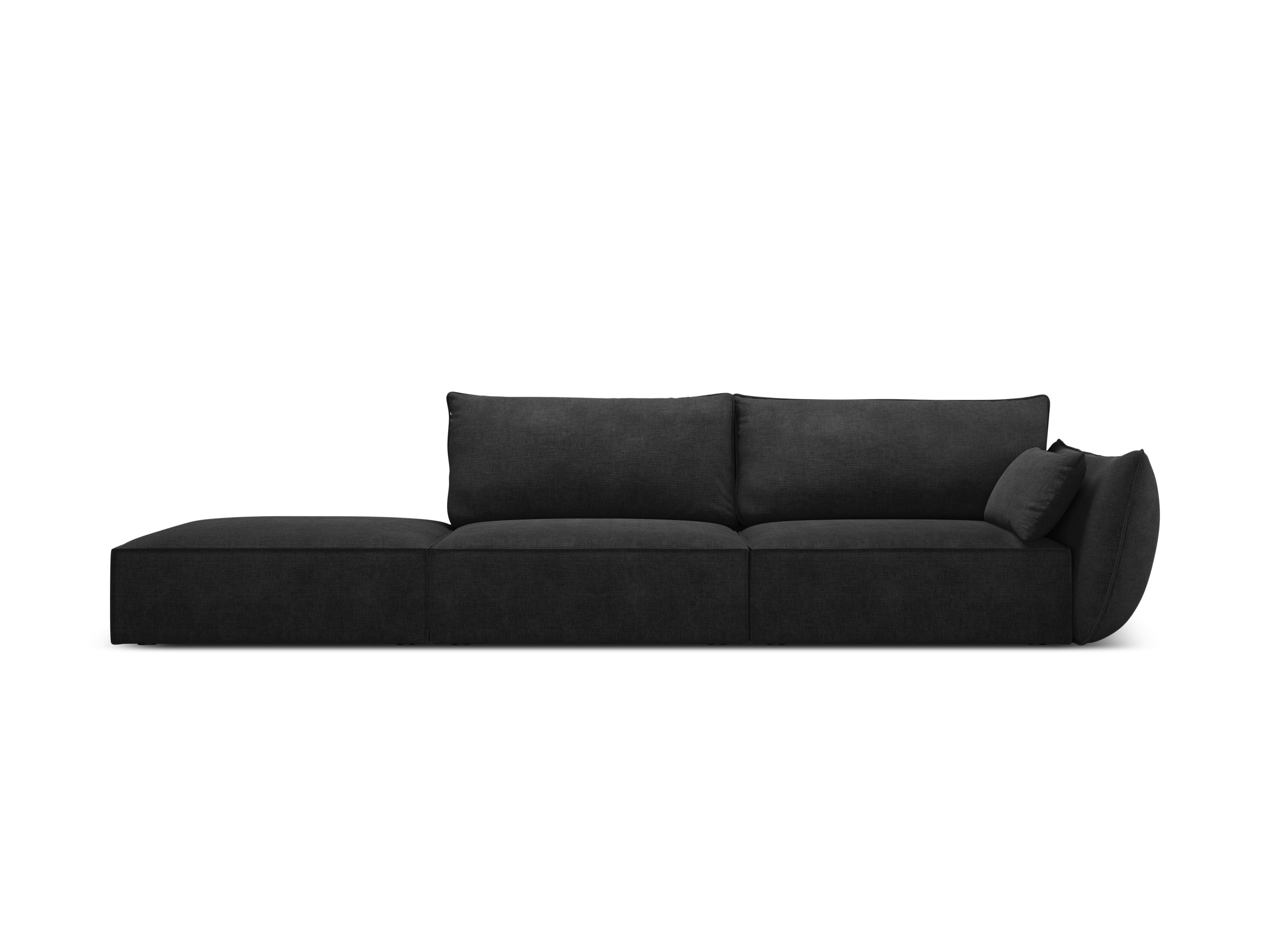 Sofa in the Szenilowa Fabric Left -sided open Vanda Czarny