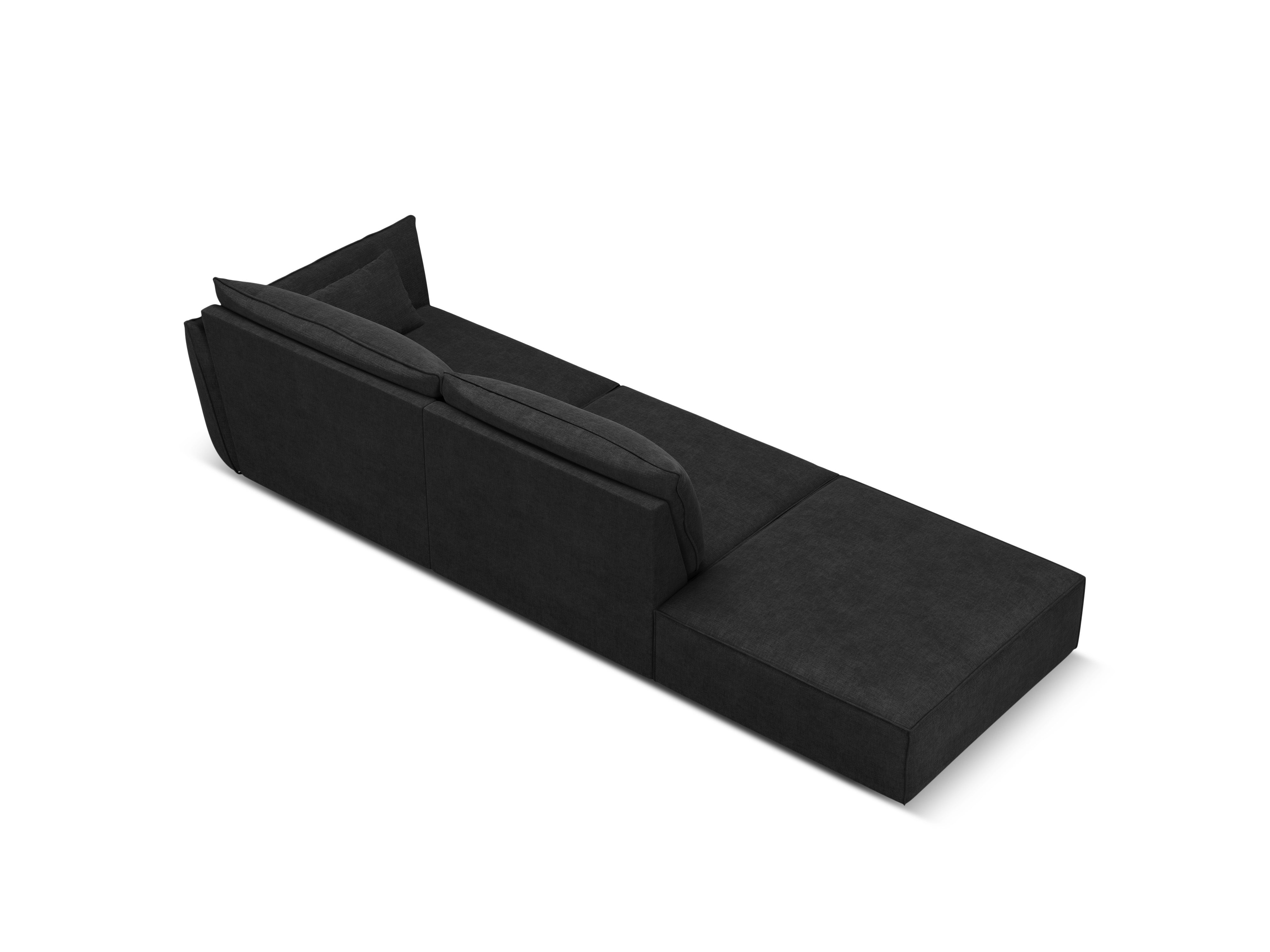 Sofa in the Szenilowa Fabric Left -sided open Vanda Czarny