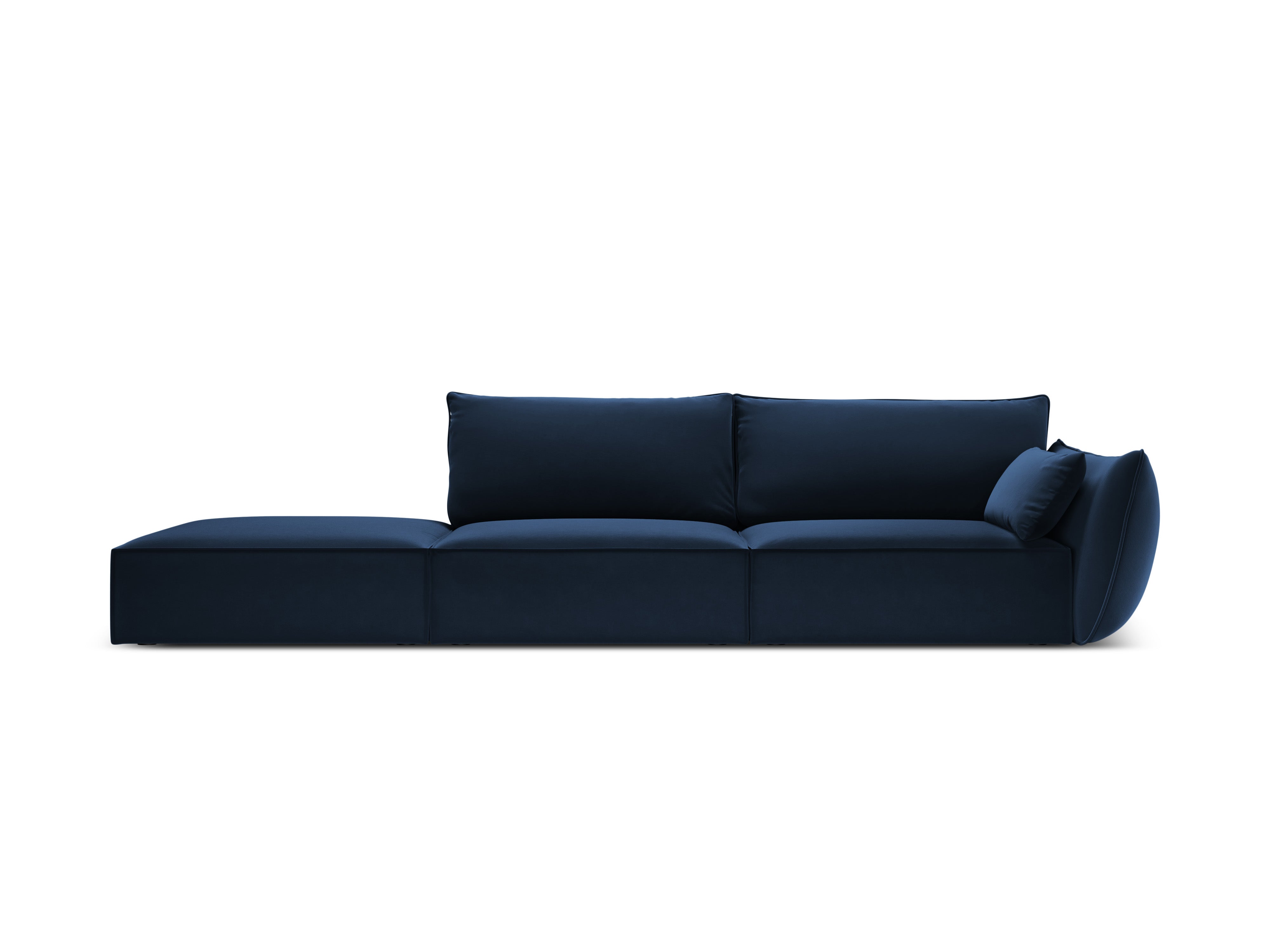 Left -sided velvet sofa open vanda navy blue