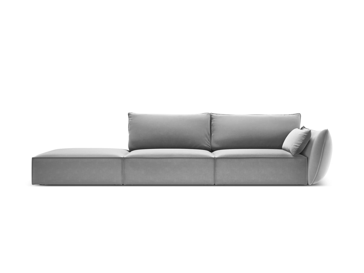 Left -sided velvet sofa open vanda gray