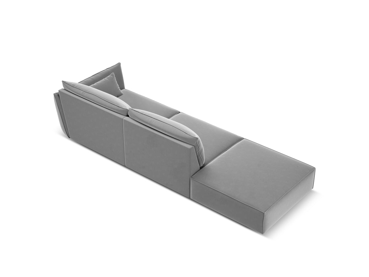 Left -sided velvet sofa open vanda gray