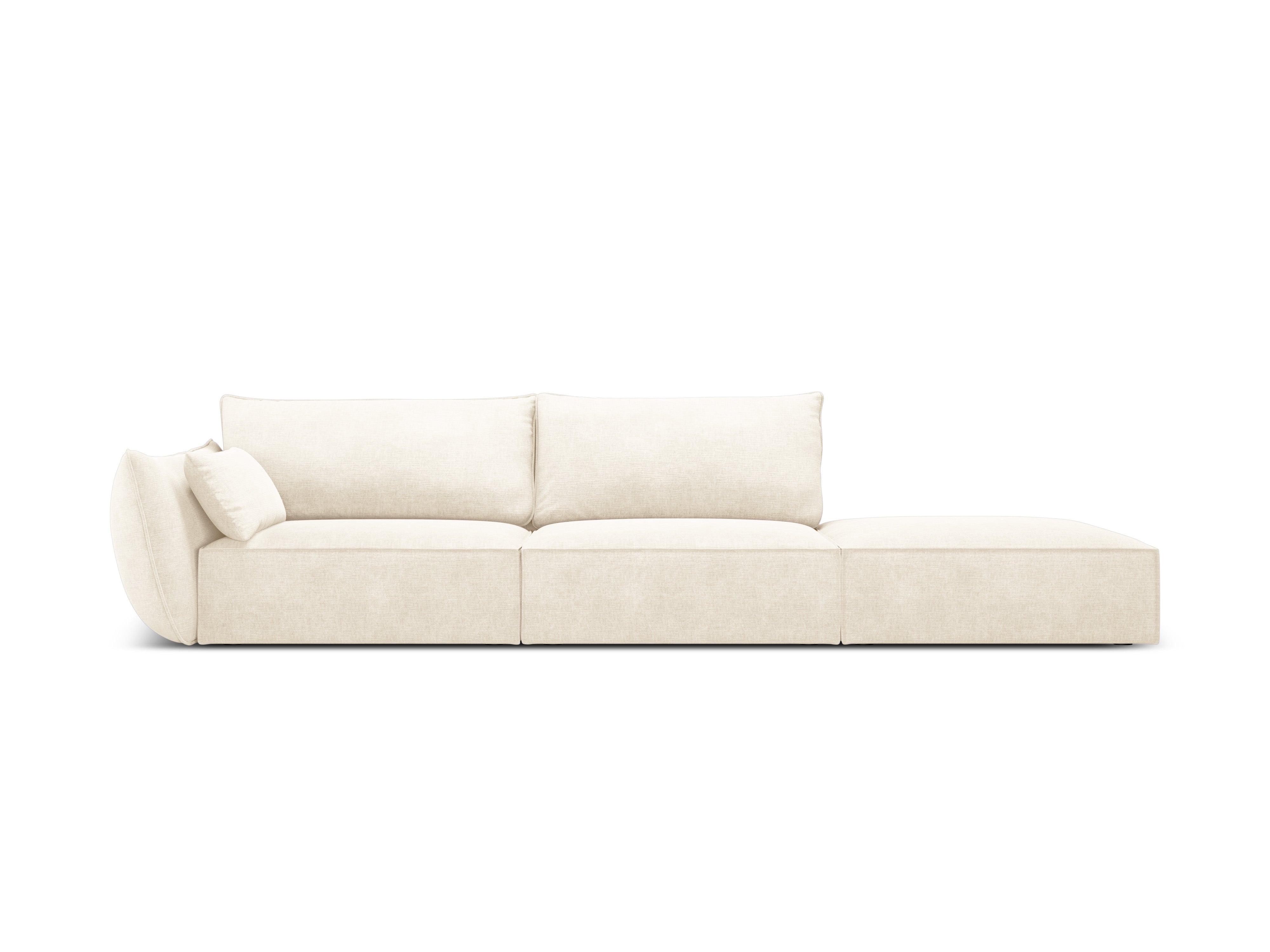 Sofa in the sofa fabric. Right -sided open bright beige Vanda