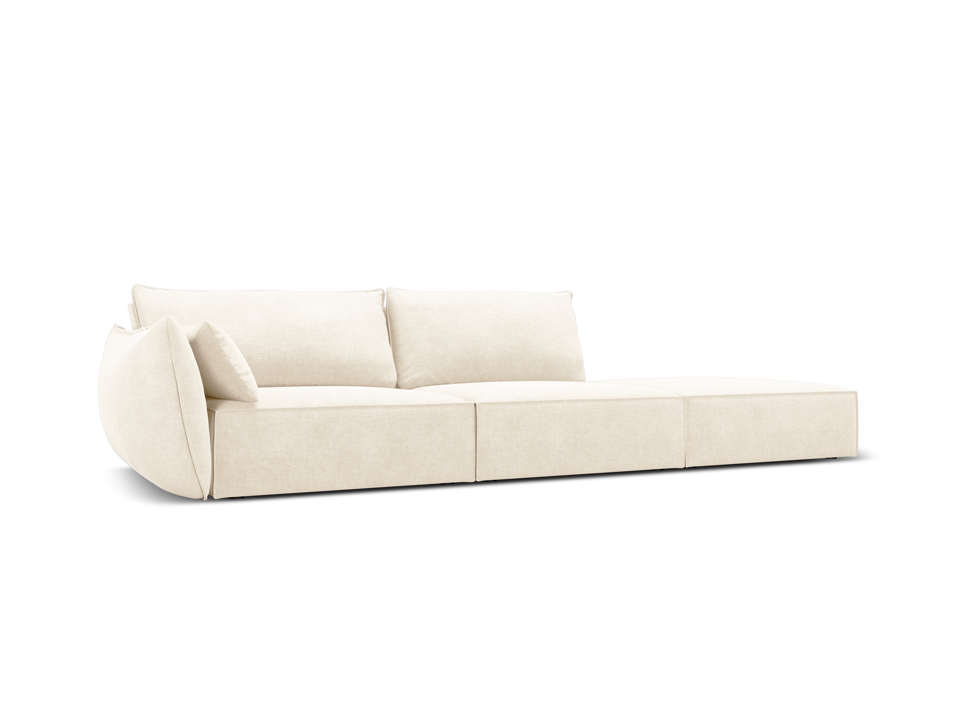 Sofa in the sofa fabric. Right -sided open bright beige Vanda