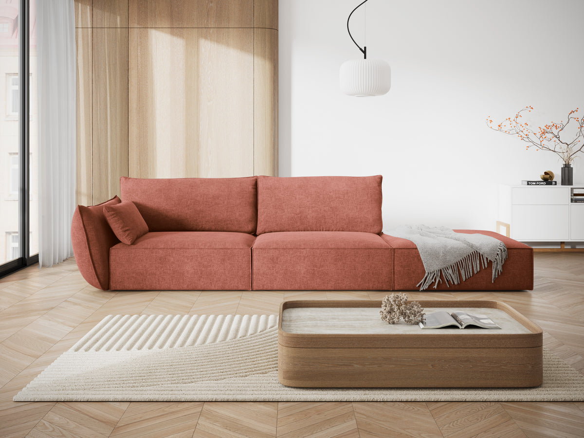Sofa in the sofa fabric. Right -sided open Vanda Terracotta