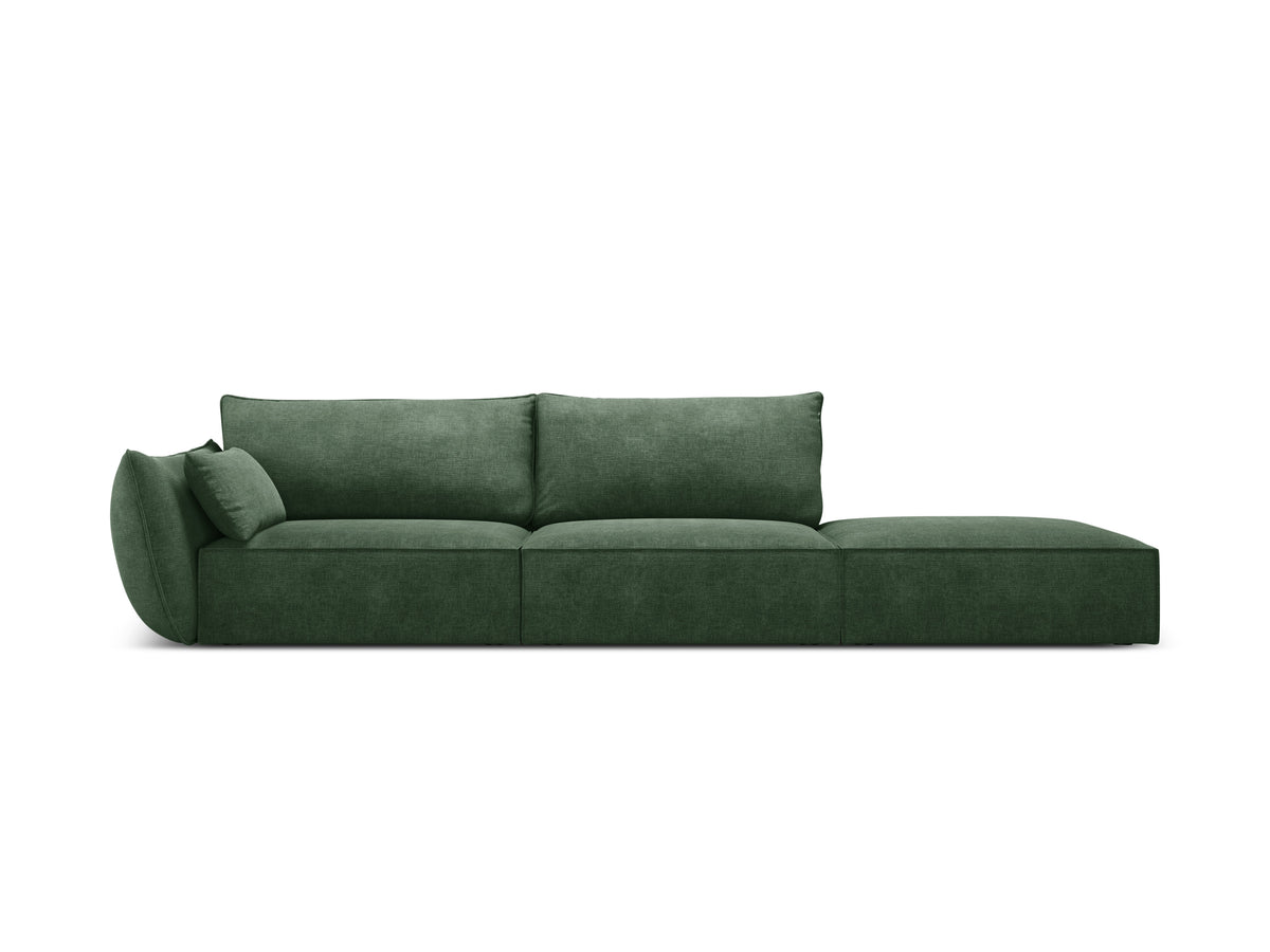 Sofa in the sofa fabric. Right -sided open vanda bottle green