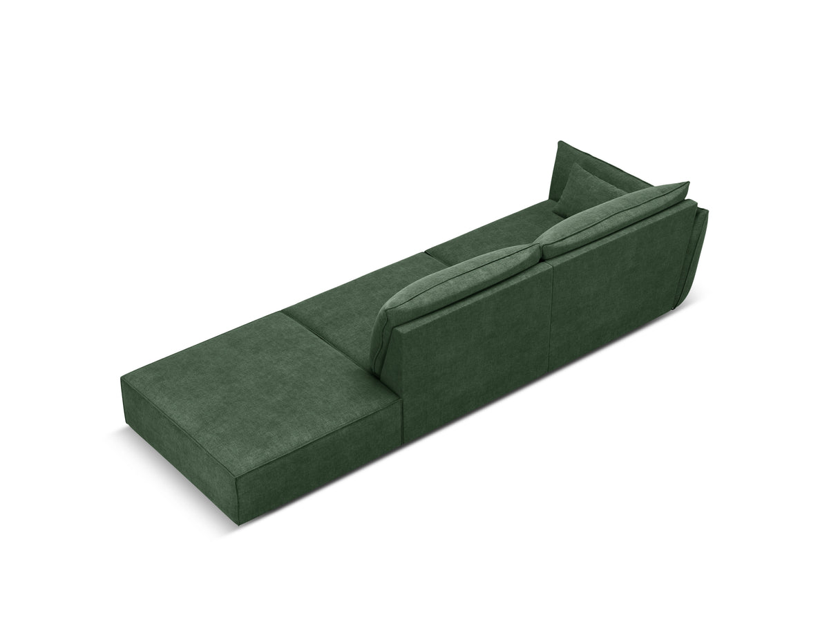 Sofa in the sofa fabric. Right -sided open vanda bottle green