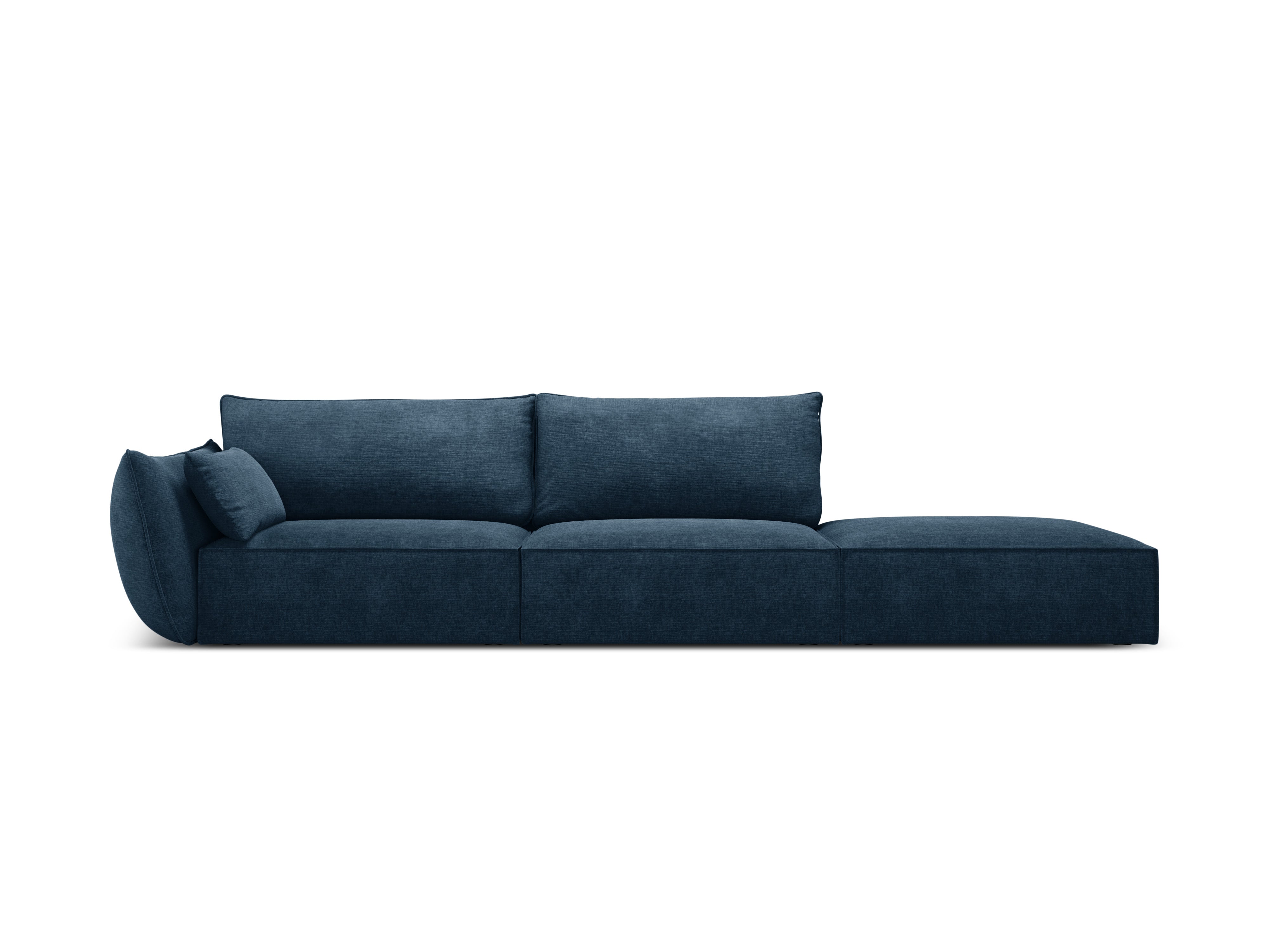 Sofa in the sofa fabric of the right -hand open Vanda Royal Granat