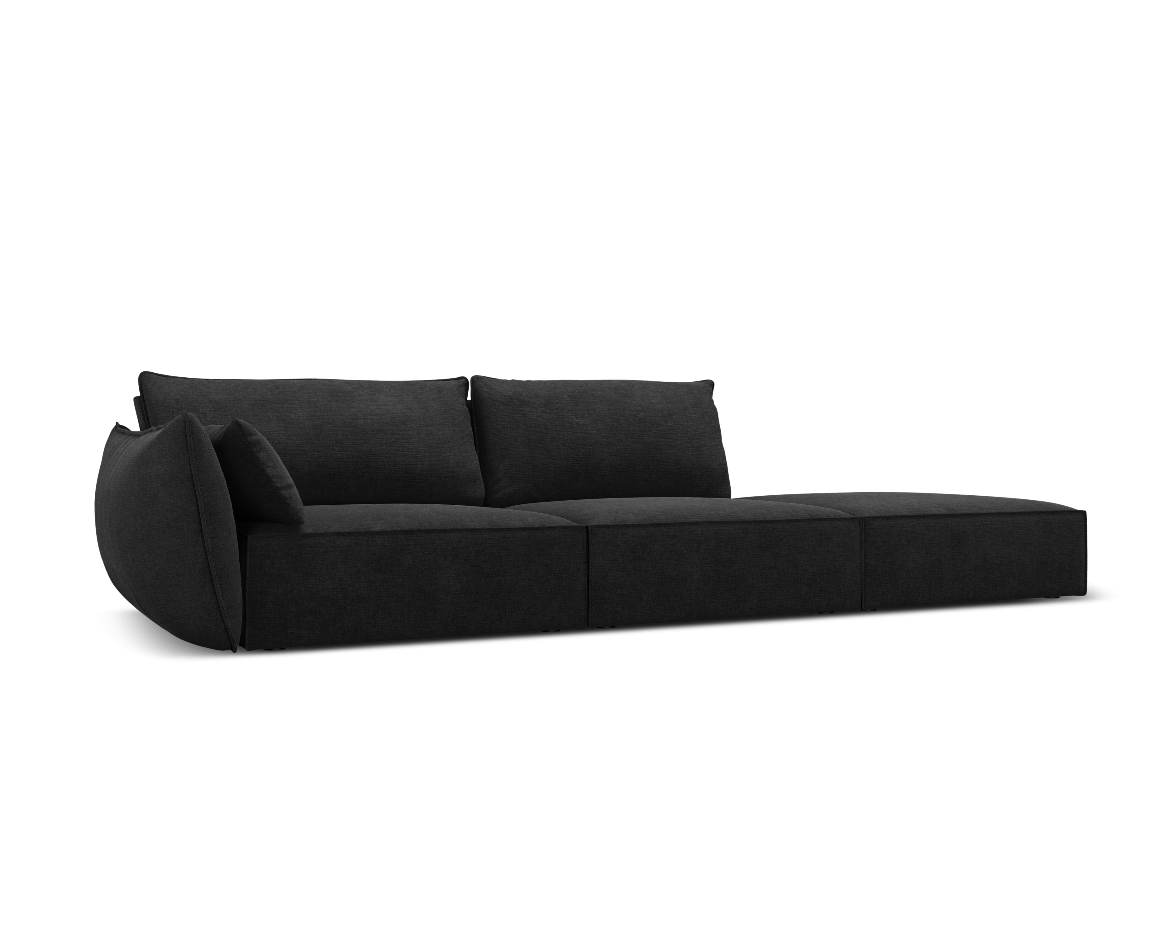 Sofa in the sofa fabric. Right -sided open Vanda Czarny