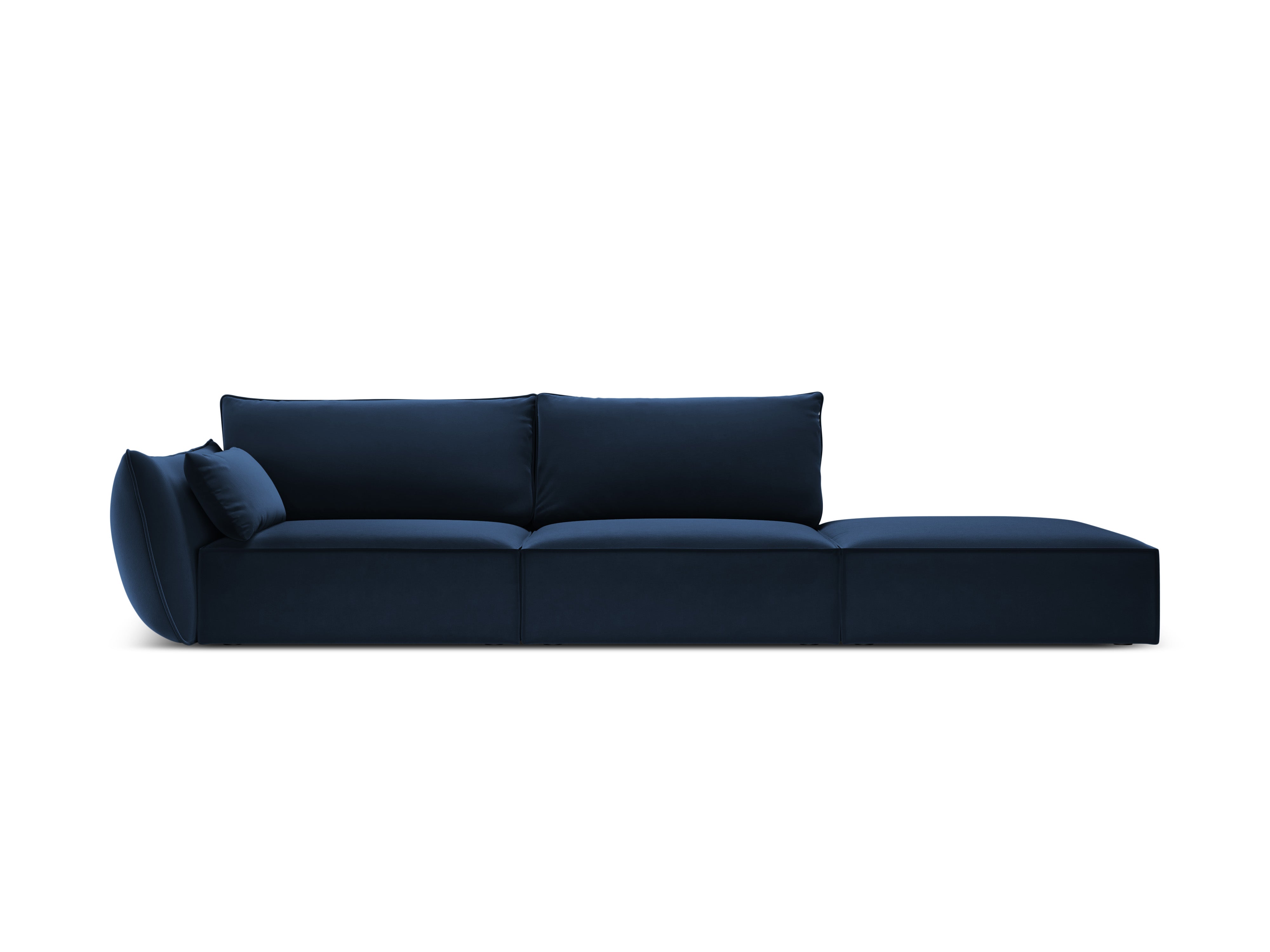 Right -sided velvet sofa open vanda navy blue