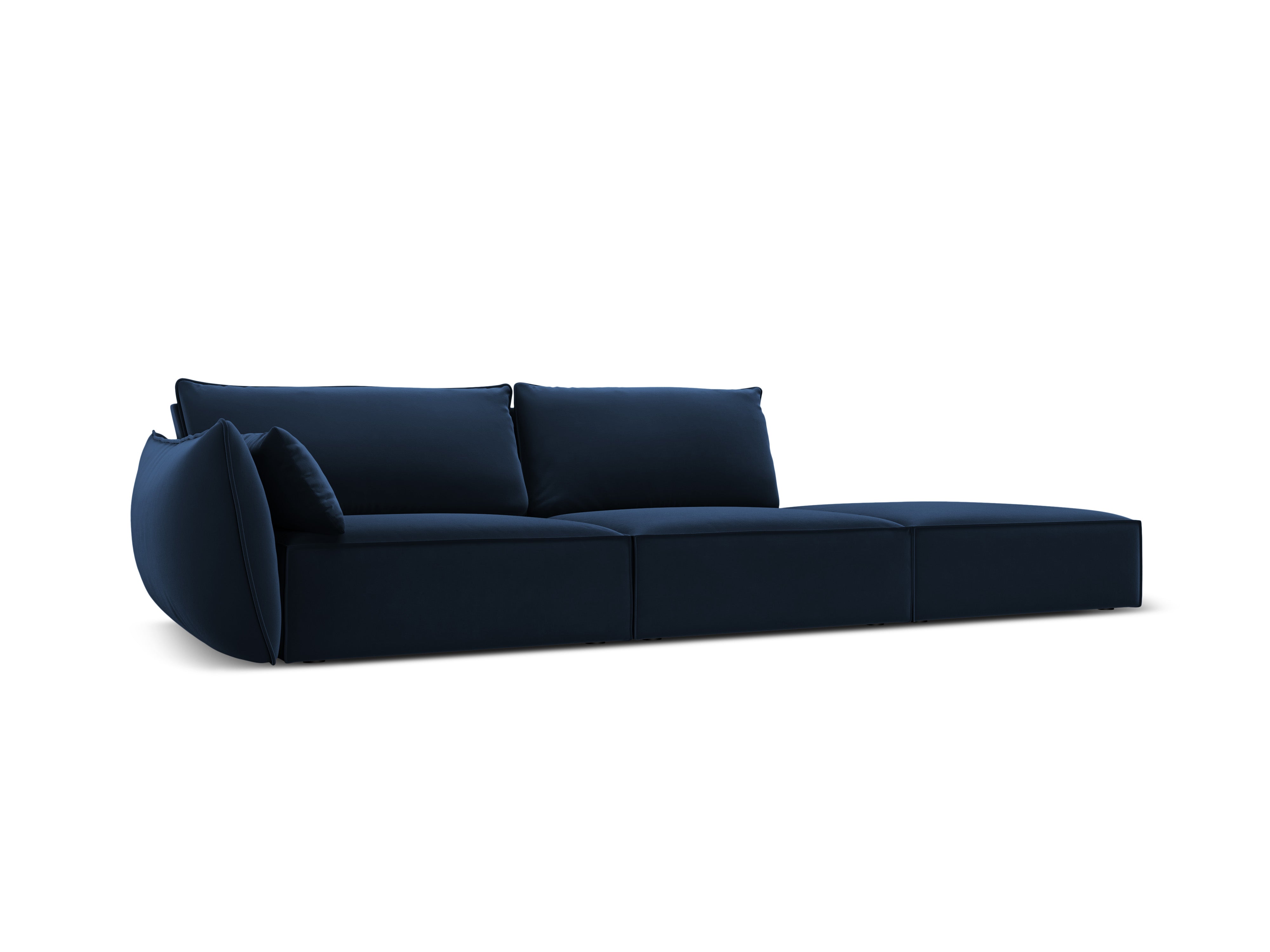 Right -sided velvet sofa open vanda navy blue