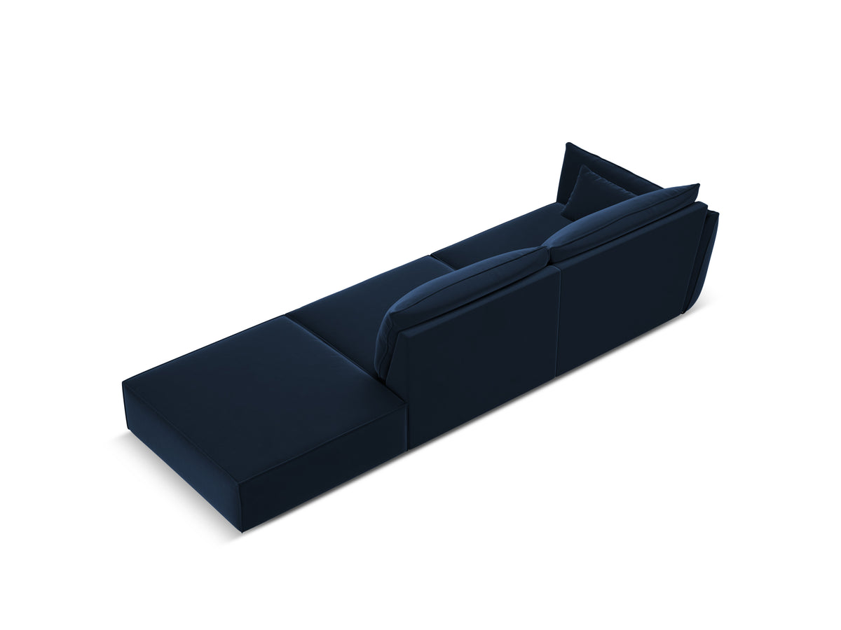 Right -sided velvet sofa open vanda navy blue